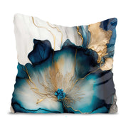 Gold Ink Flower Pillow-Oxford