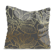 Gold Leaf Pattern Pillow-Velvet