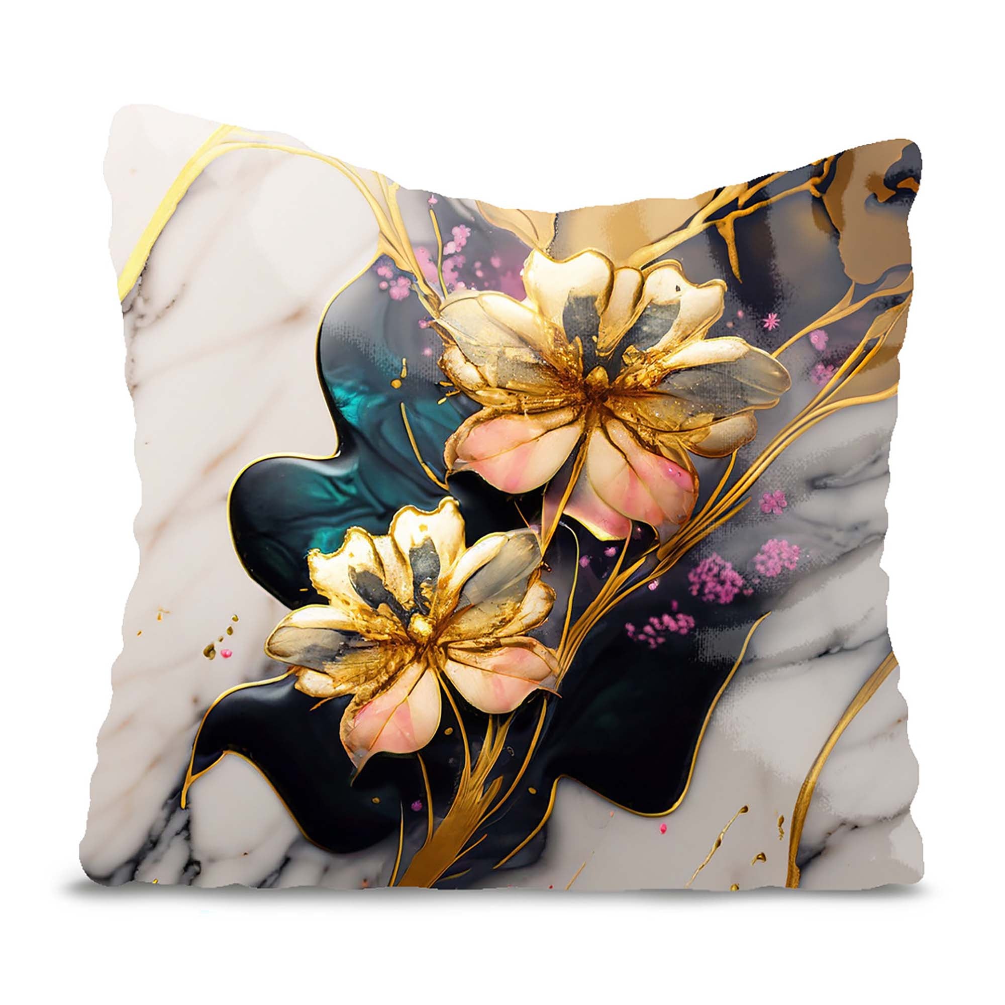 Flower Whisper Gold Pillow