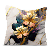 Flower Whisper Gold Pillow-Velvet