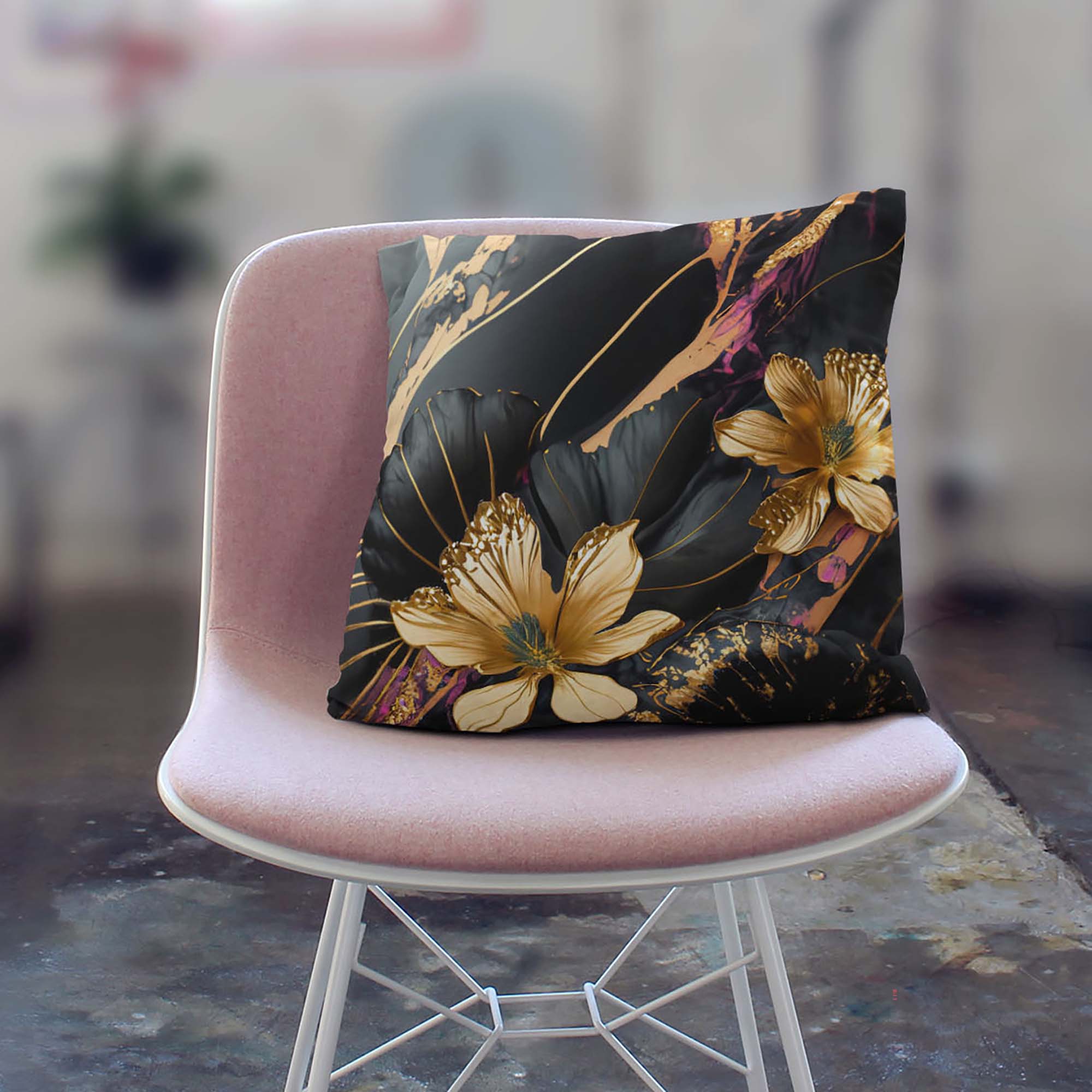 Marble Gold Gardens Pillow