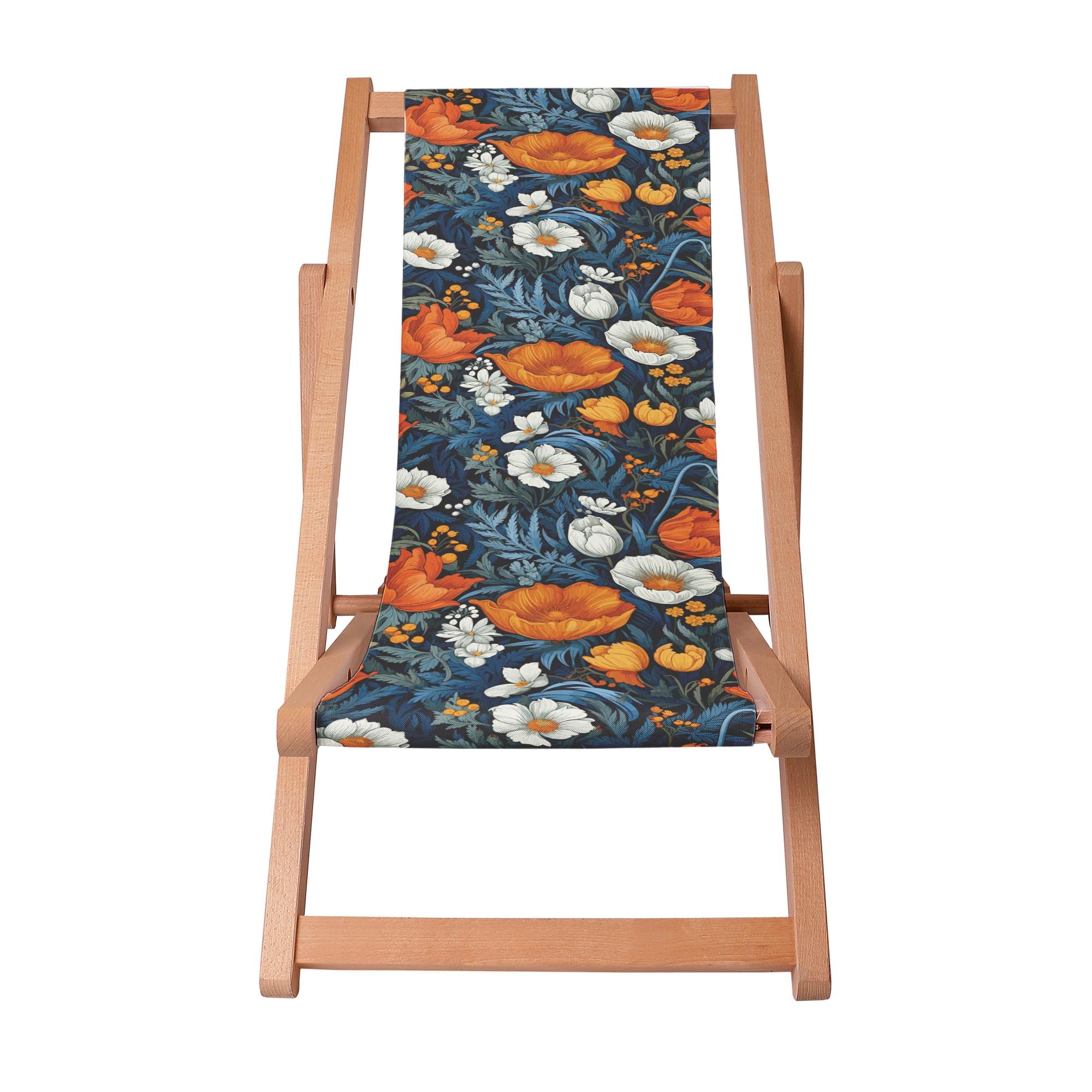 Wooden deck chair Flower Bombs
