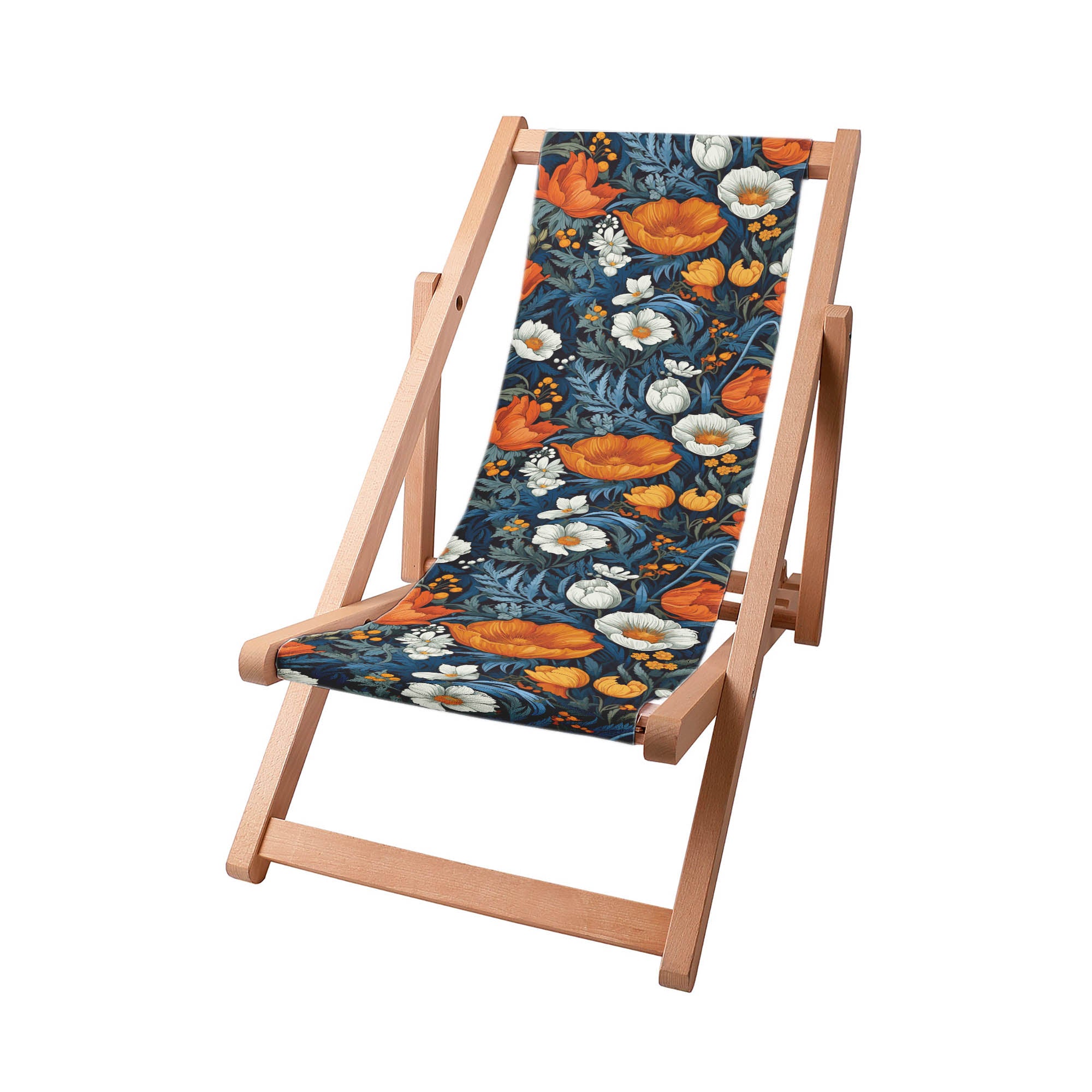 Wooden deck chair Flower Bombs
