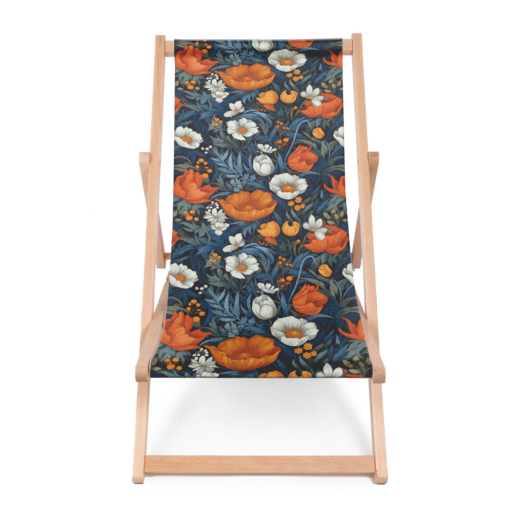 Wooden Deck Chair Flower Bombs-M
