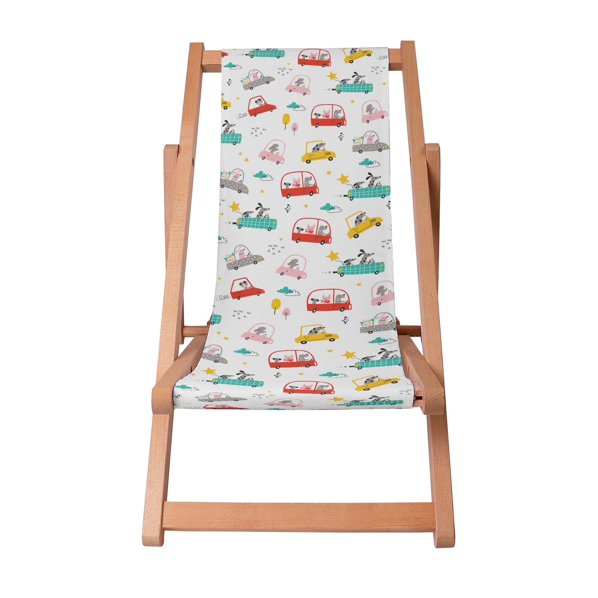 Wooden Deck Chair Traveling Dogs-S