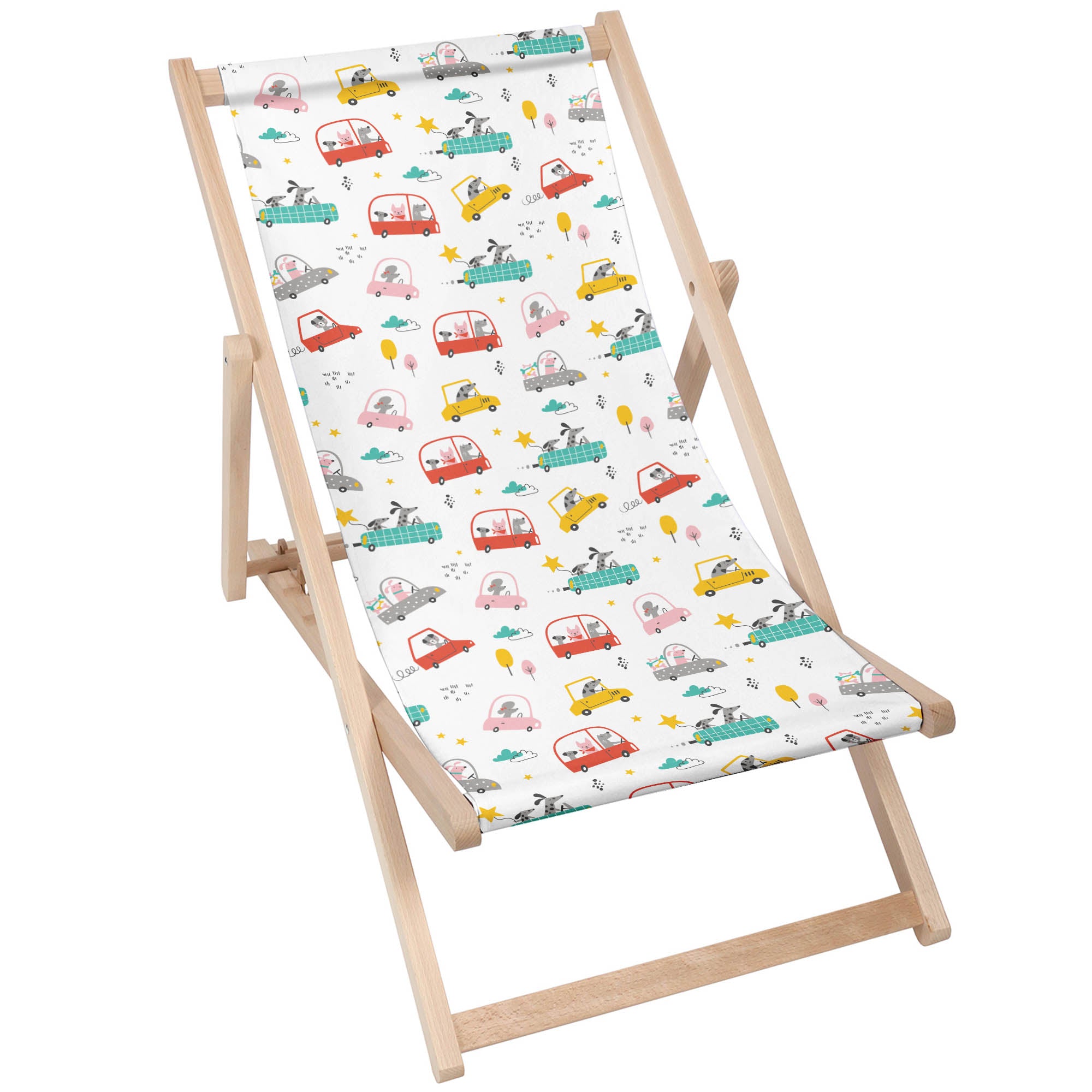 Wooden Deck Chair Traveling Dogs-M