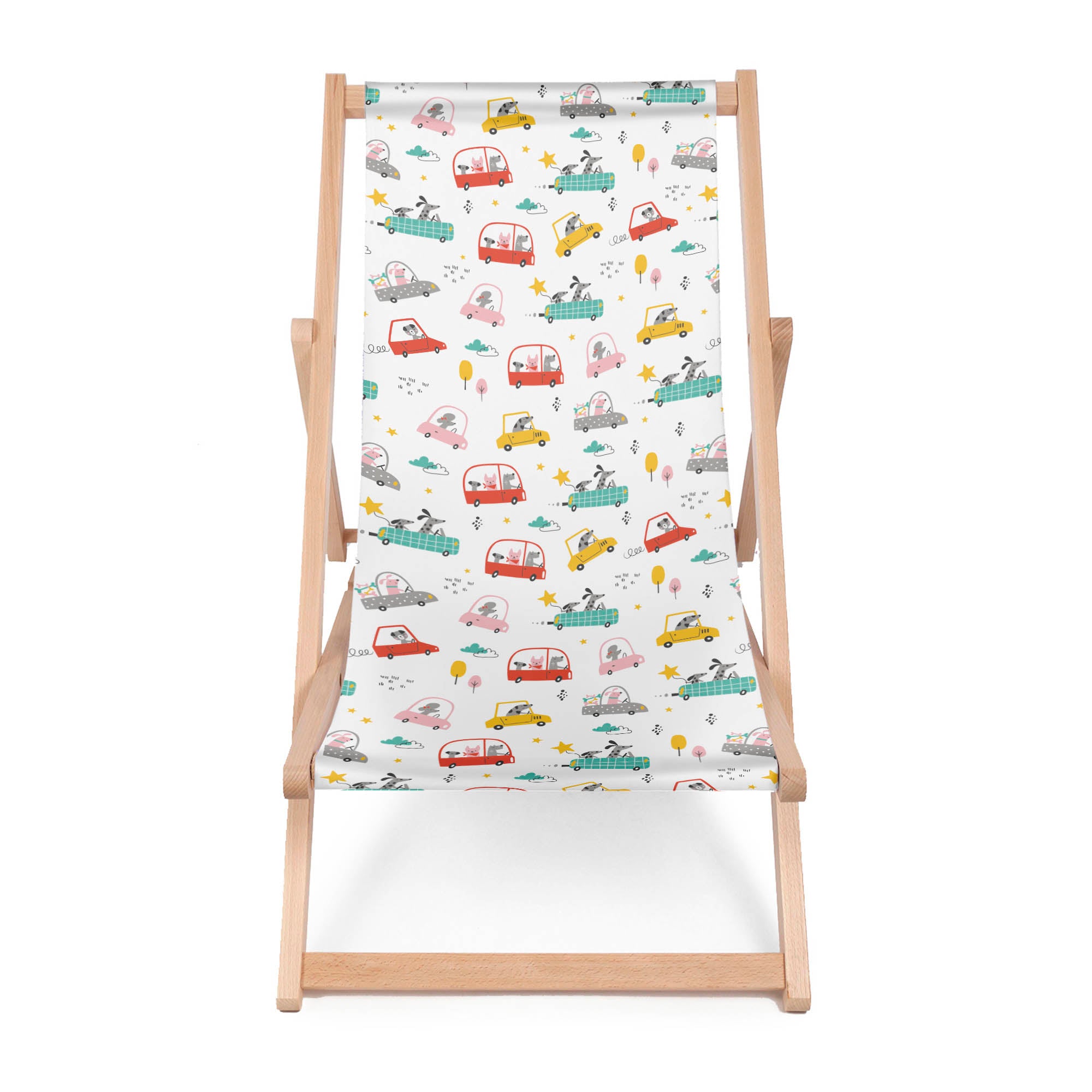 Wooden Deck Chair Traveling Dogs-M