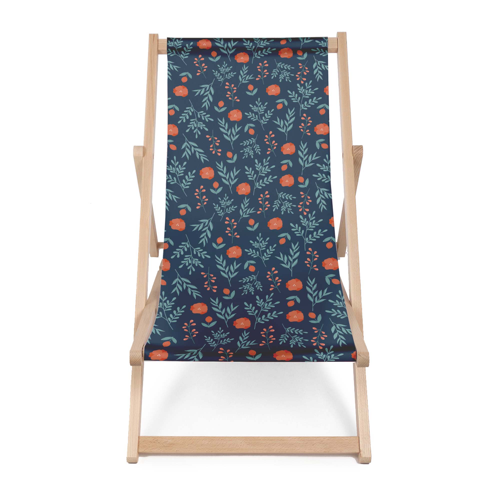 Wooden Deck Chair Poppy Meadow-M