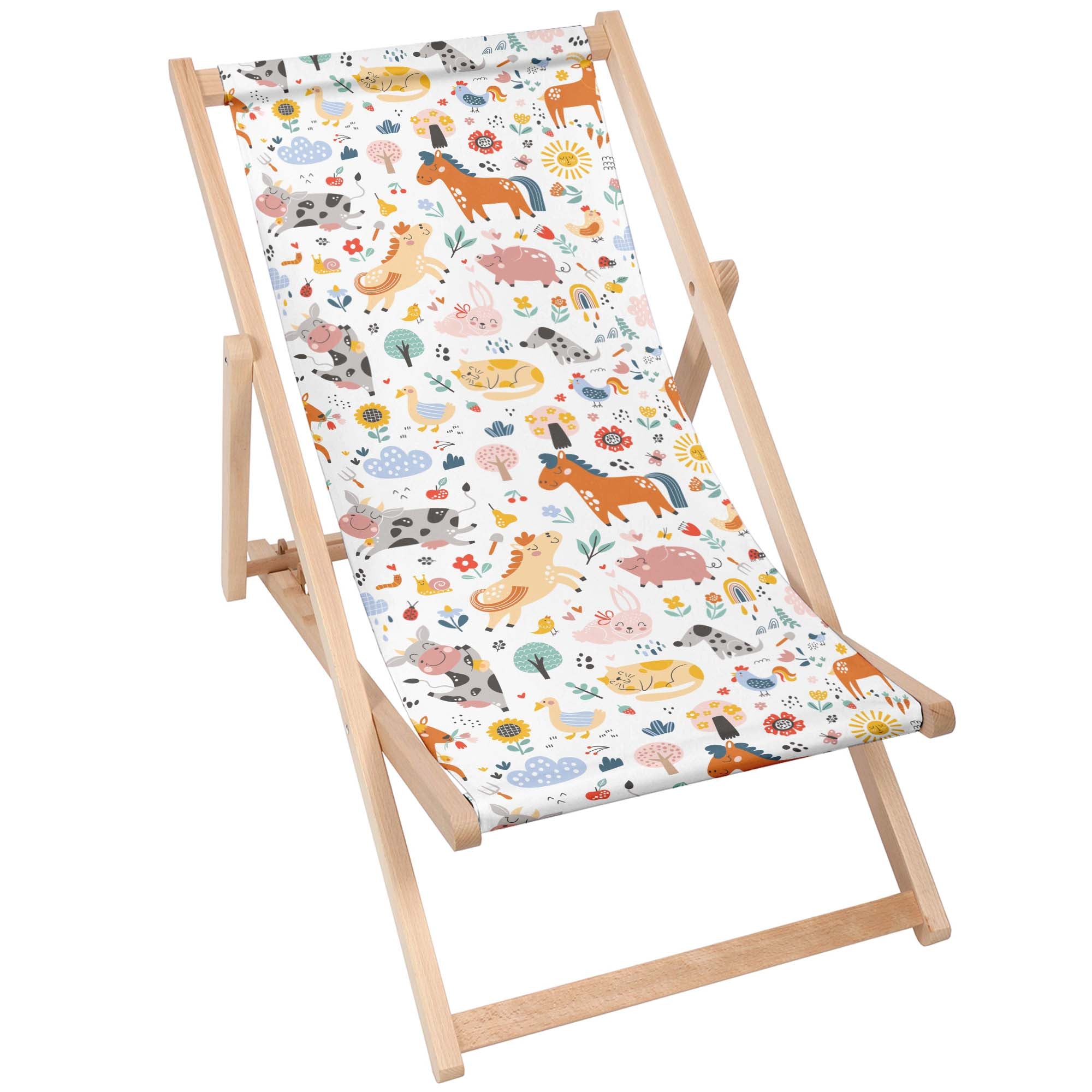 Wooden Deck Chair Friendly Animals-M
