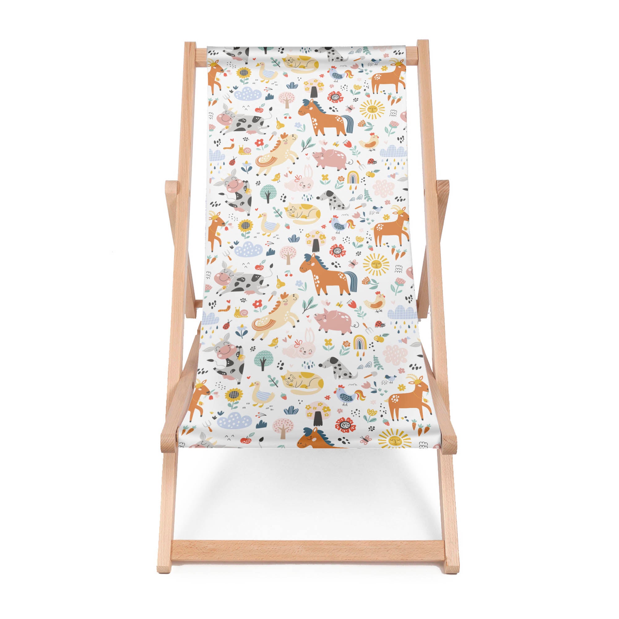 Wooden Deck Chair Friendly Animals-M