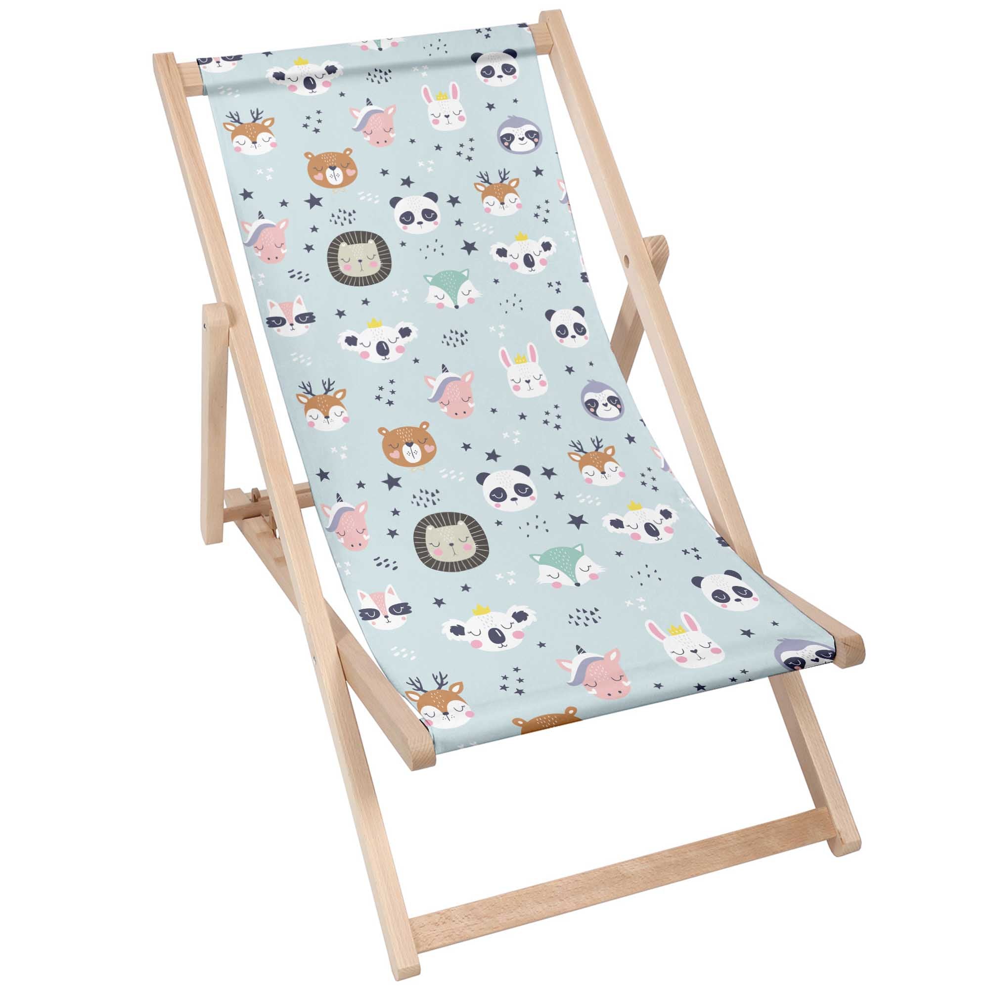 Wooden Deck Chair Animal Faces-M