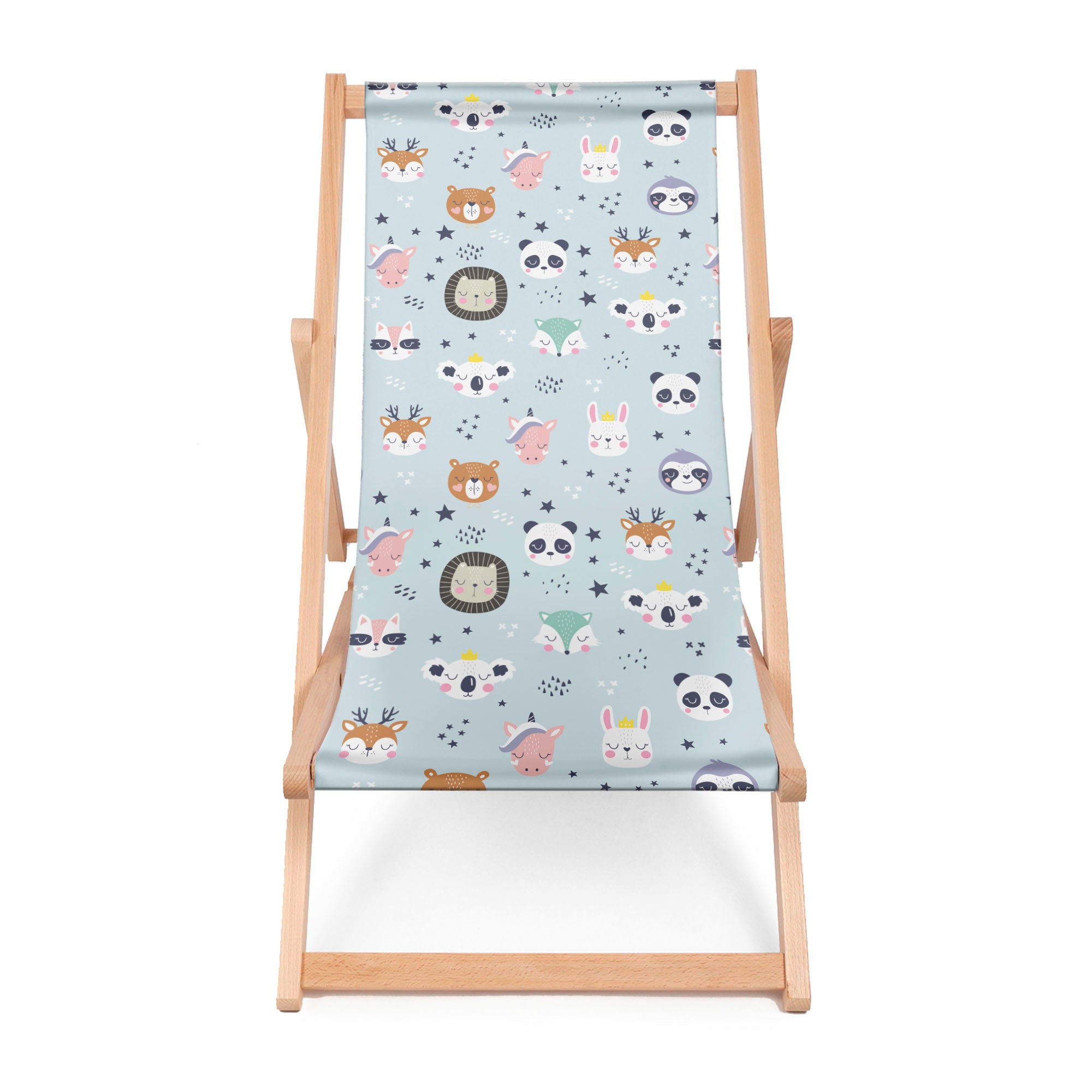 Wooden Deck Chair Animal Faces-M