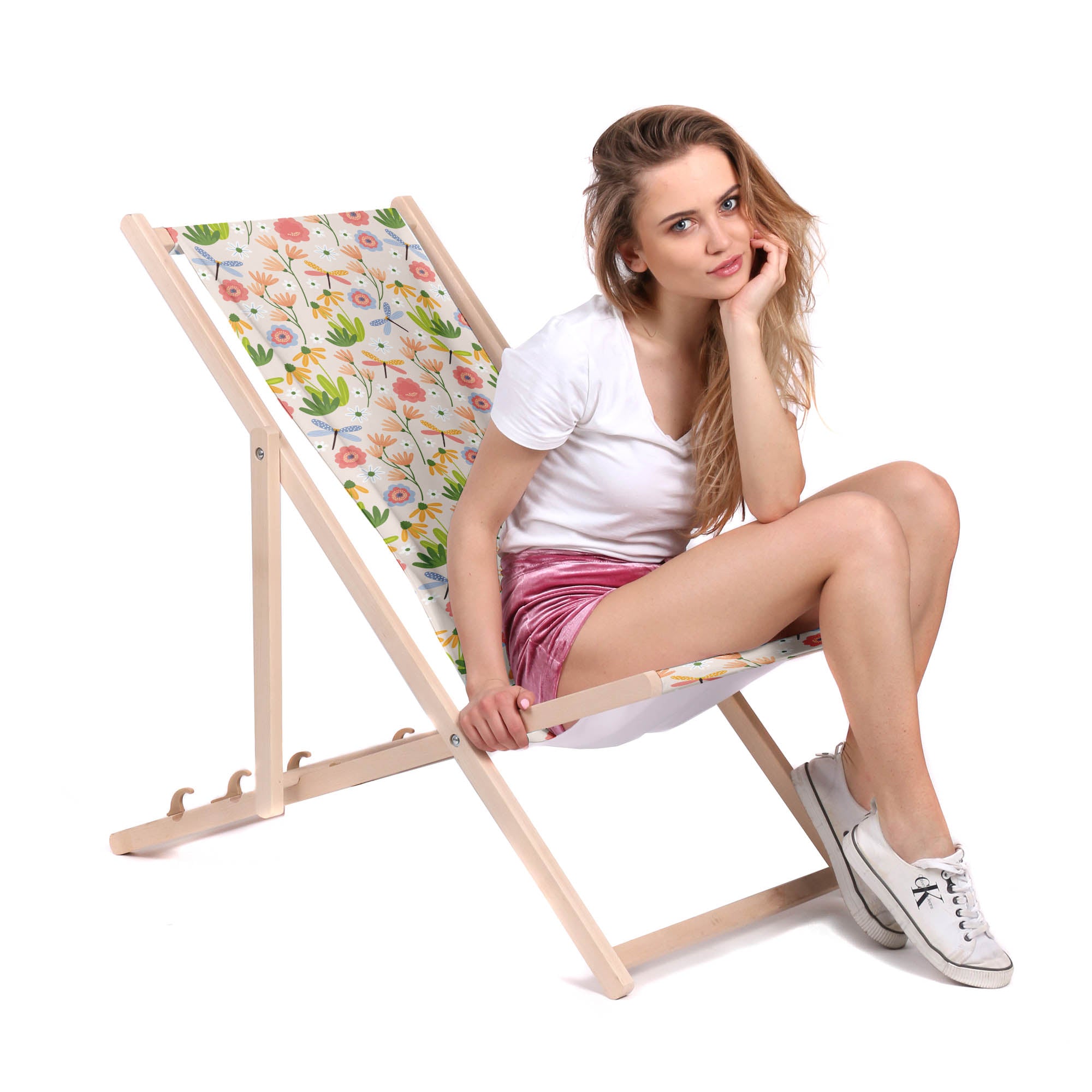 Wooden Deck Chair Garden Happiness-M