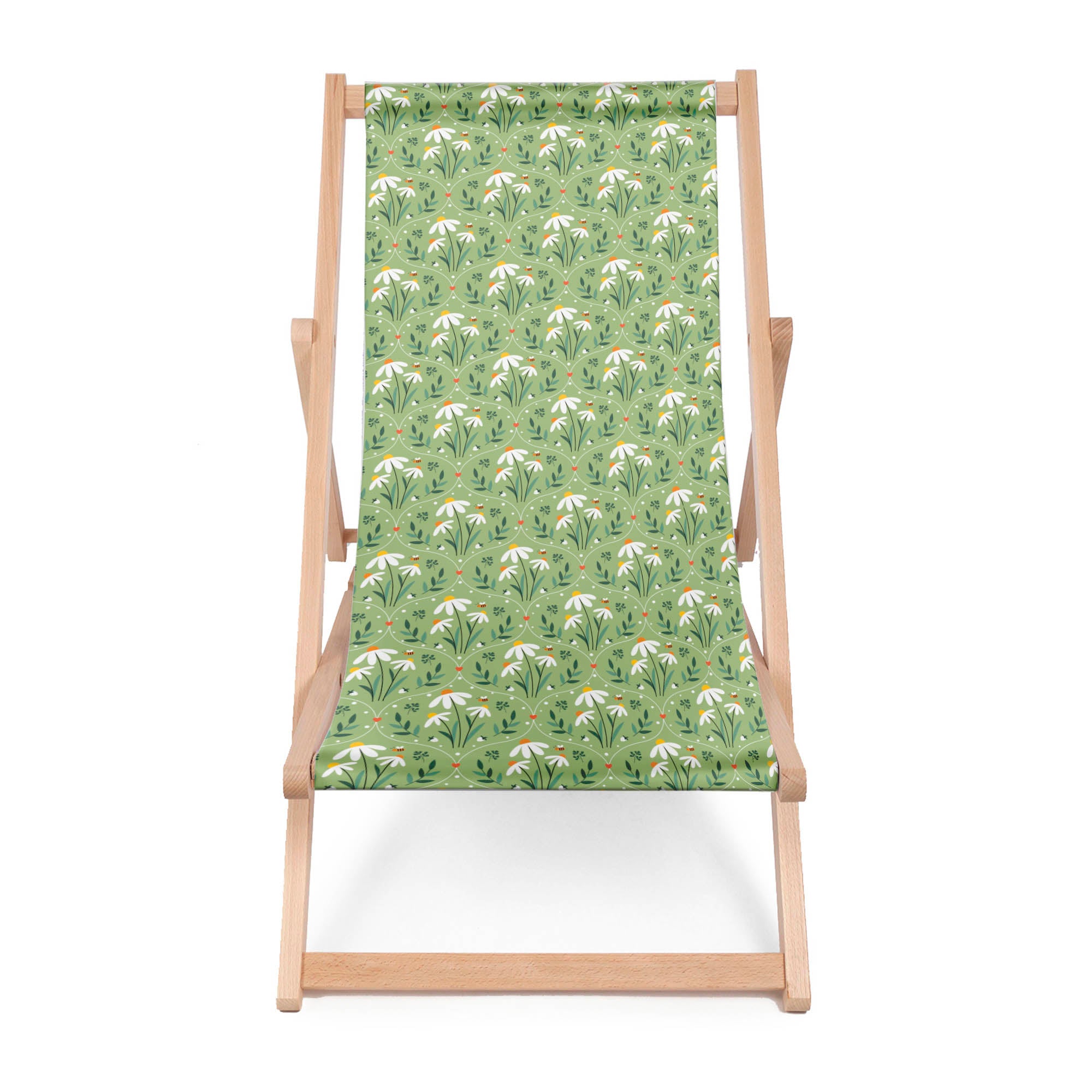 Wooden Deck Chair Ornament Chamomile-M