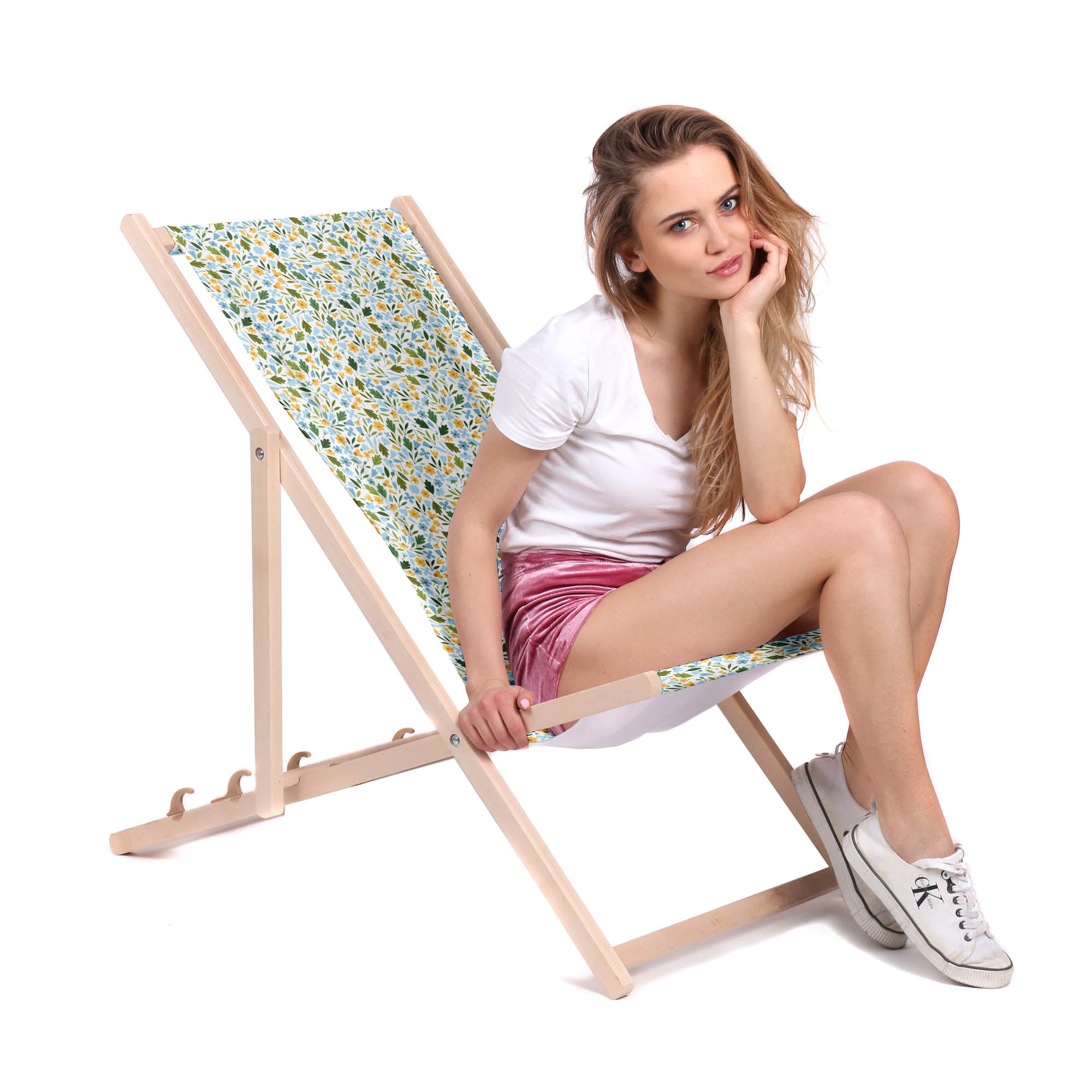 Wooden Deck Chair Forget Me Not-M