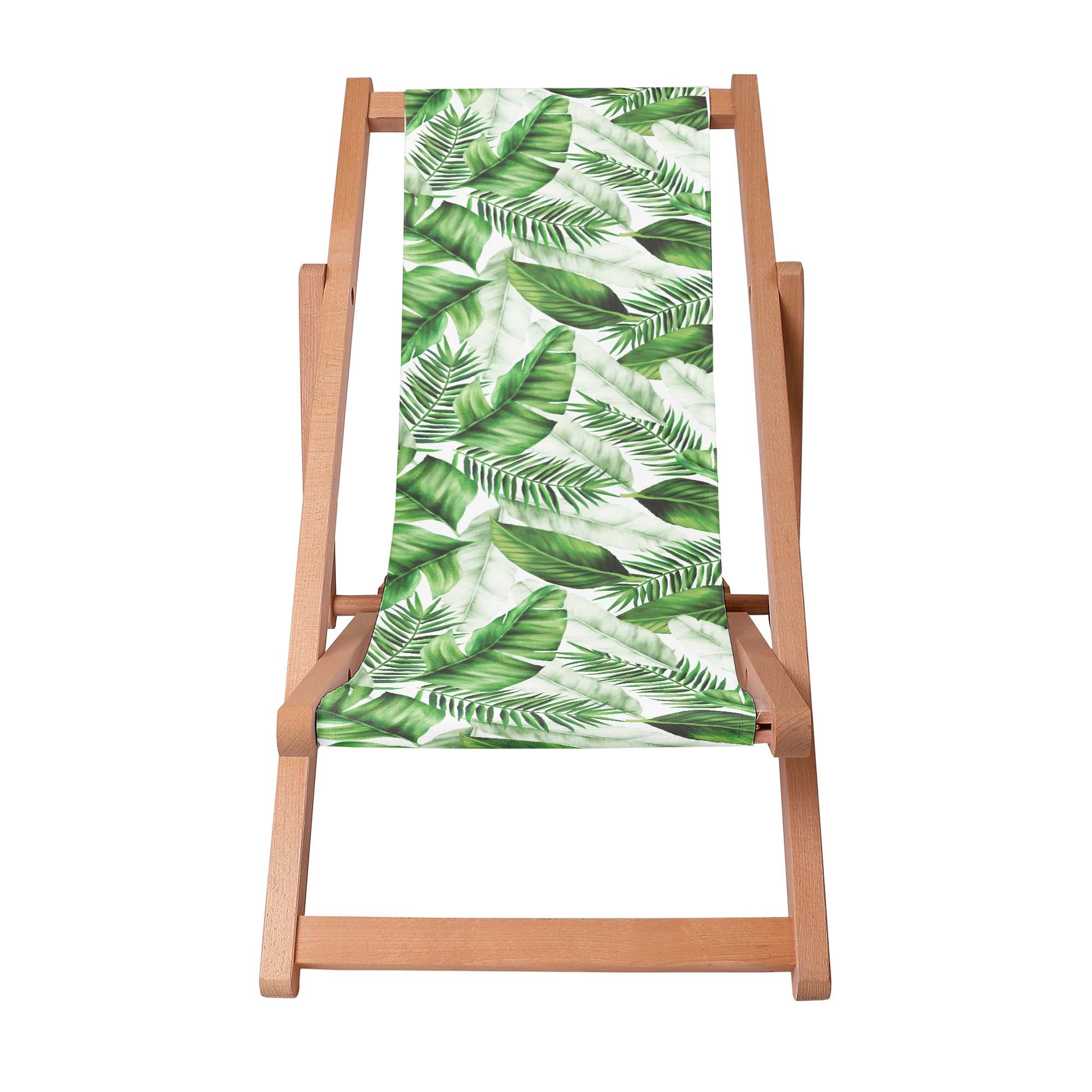 Wooden Deck Chair Big Leaves