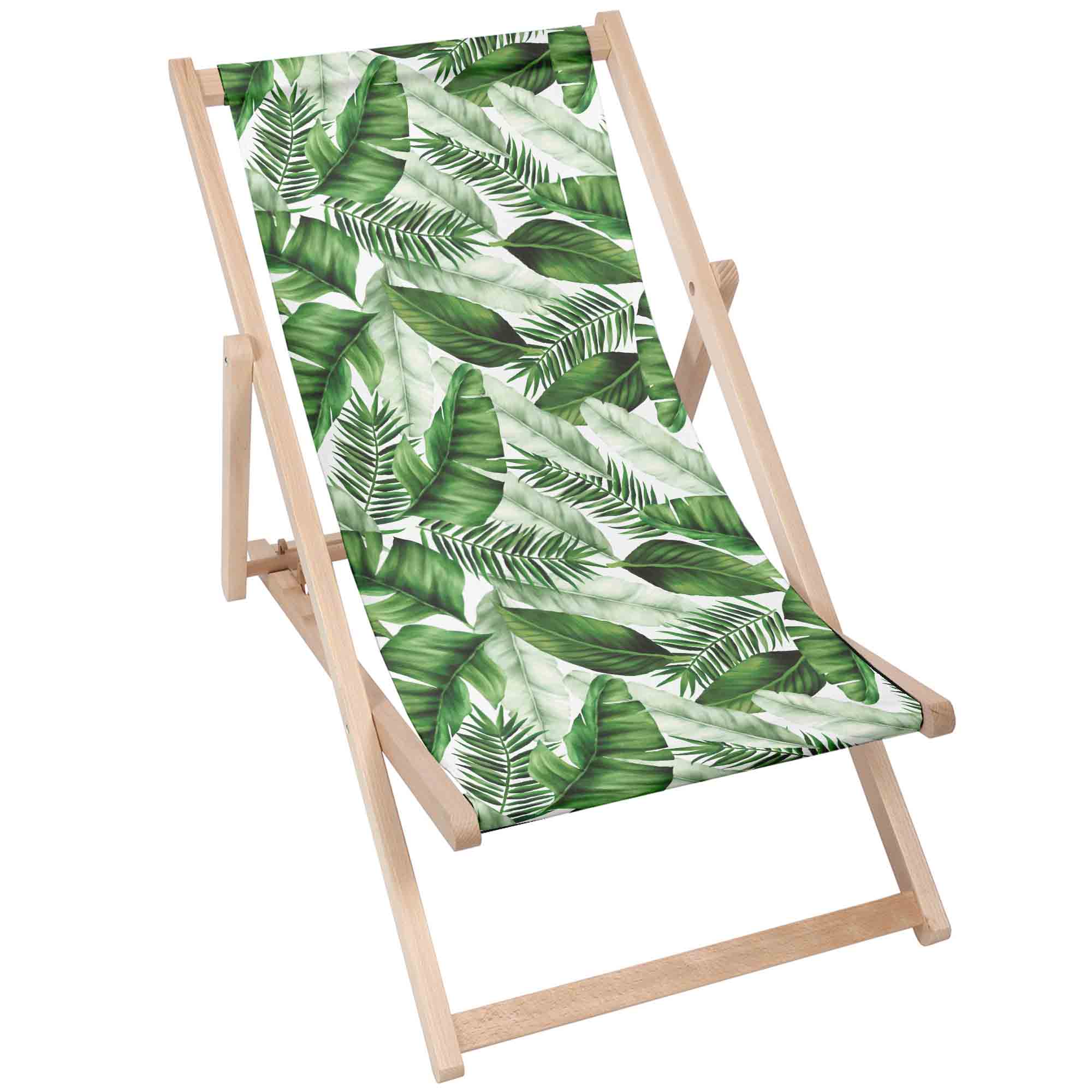 Wooden Deck Chair Big Leaves-M