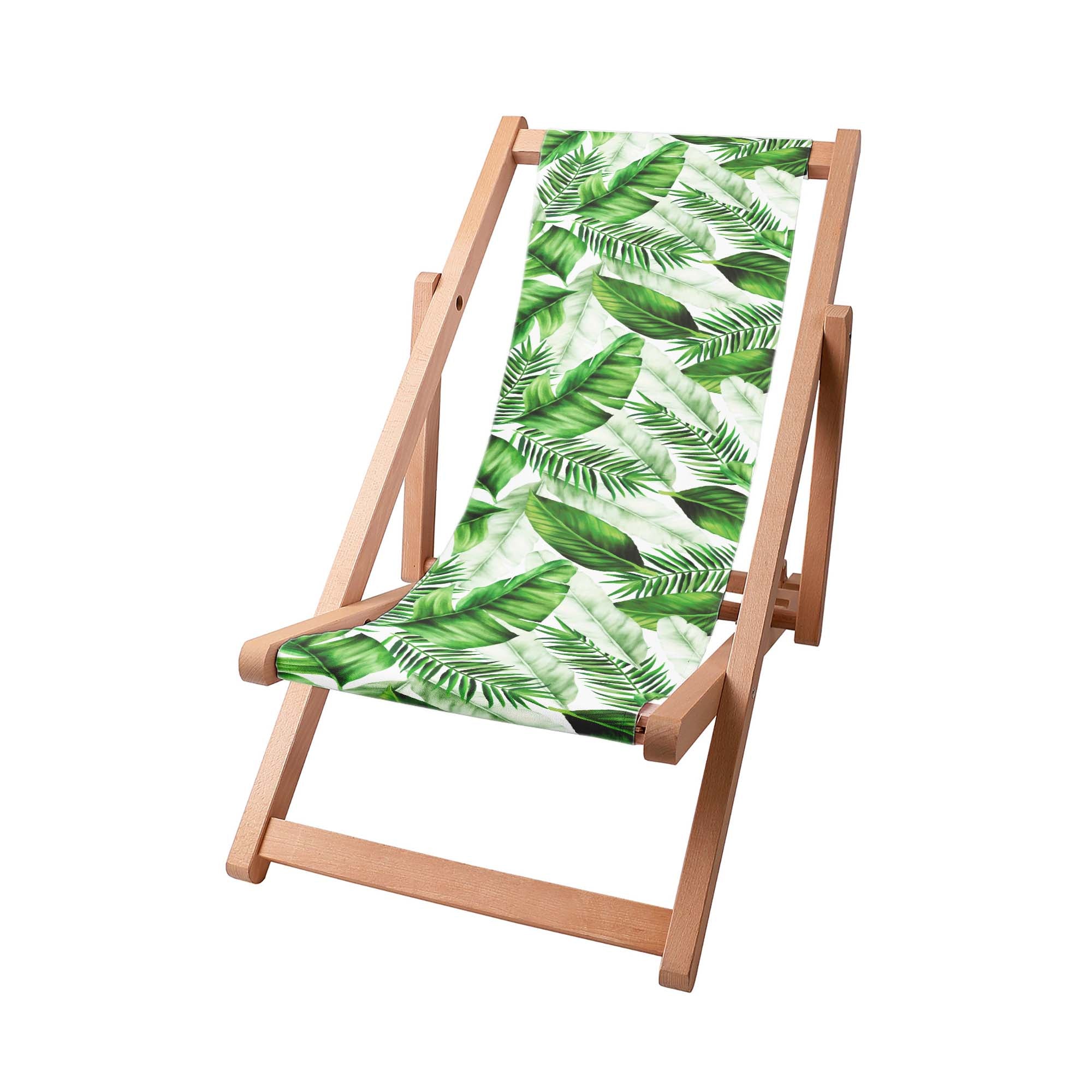 Wooden Deck Chair Big Leaves