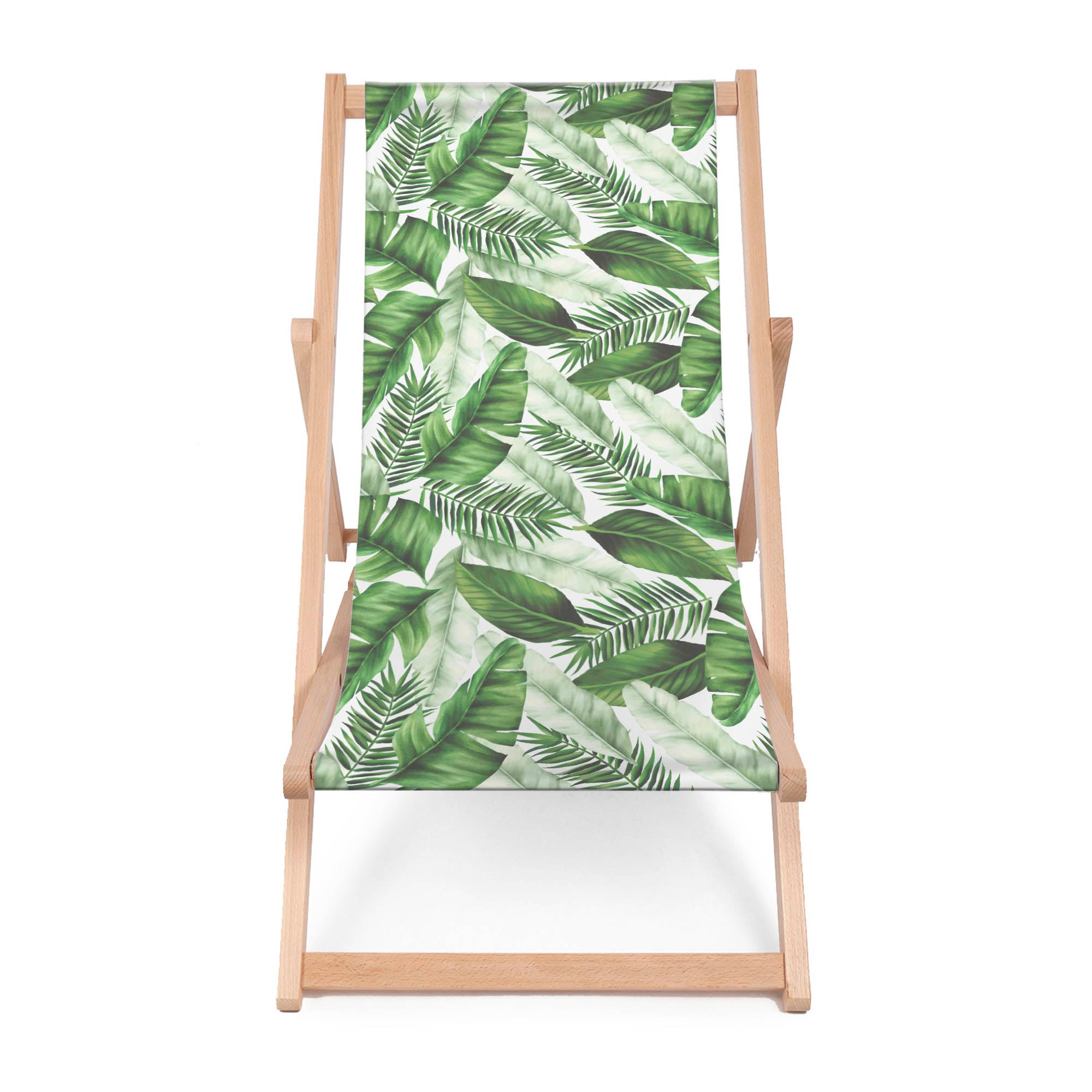 Wooden Deck Chair Big Leaves-M