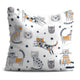 Cartoon Funny Cats Pillow-Oxford