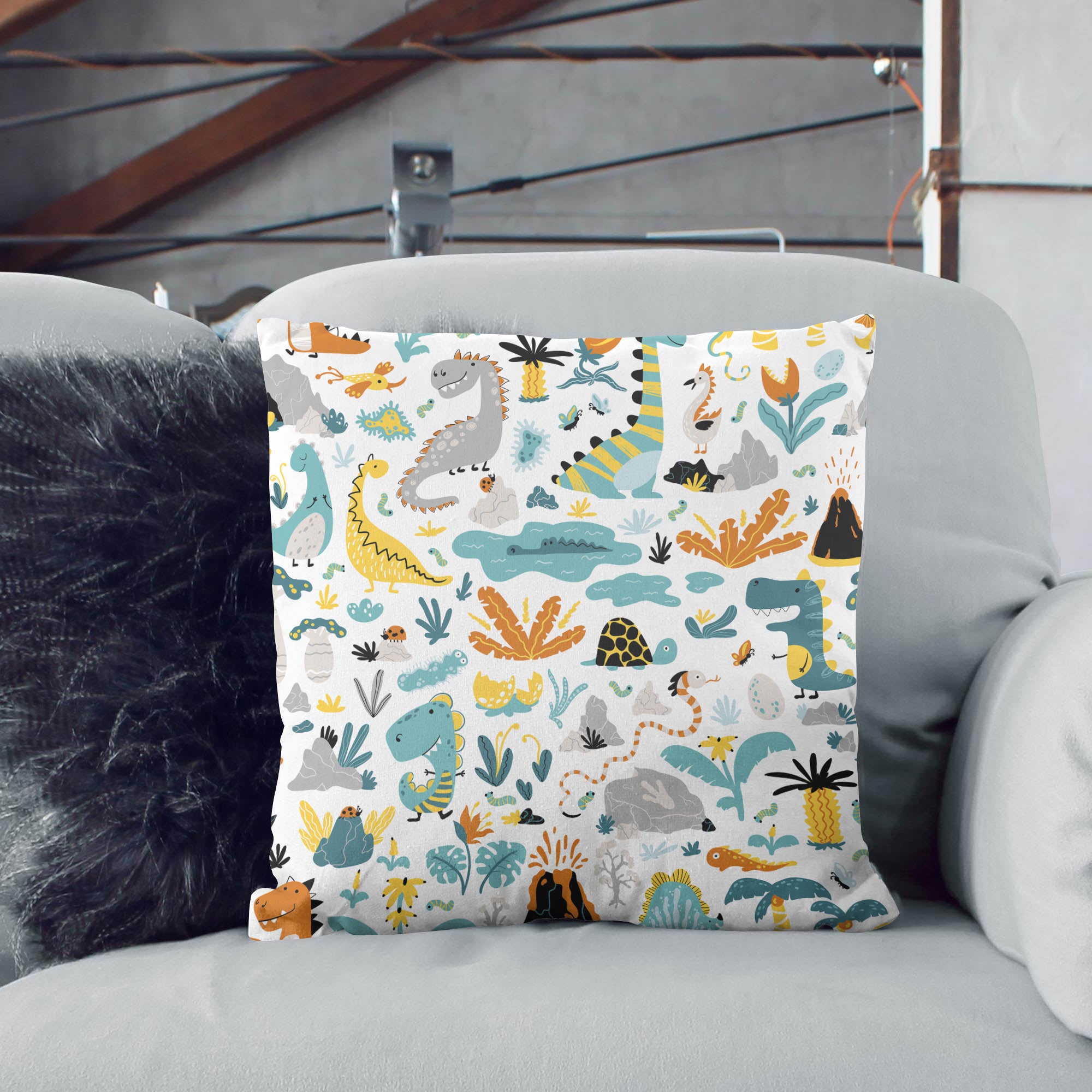 Dinosaur Life Pillow-Oxford