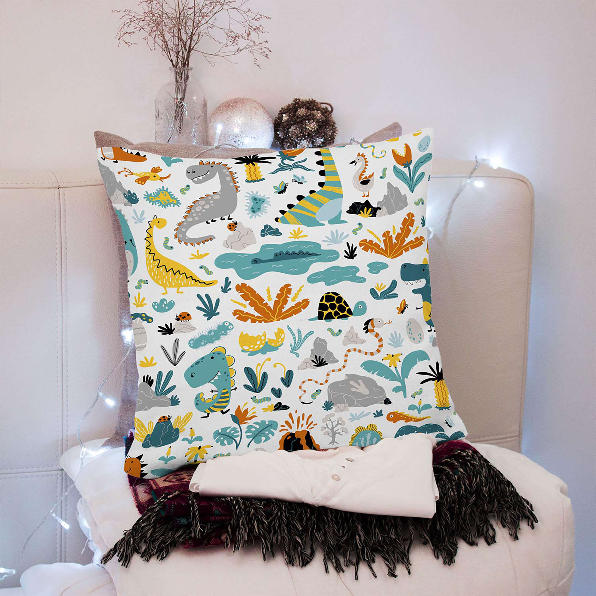 Dinosaur Life Pillow-Oxford