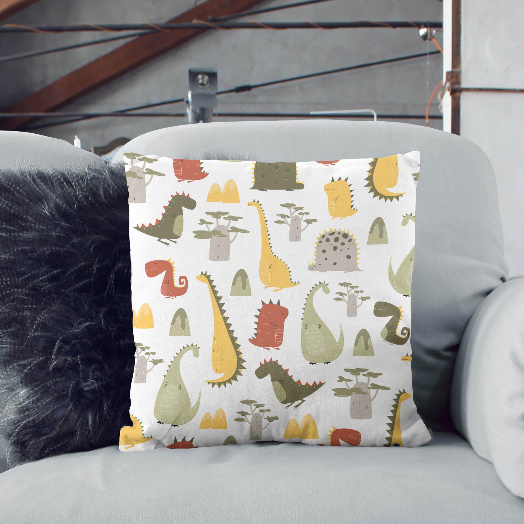 Cartoon Style Dinosaur Pillow