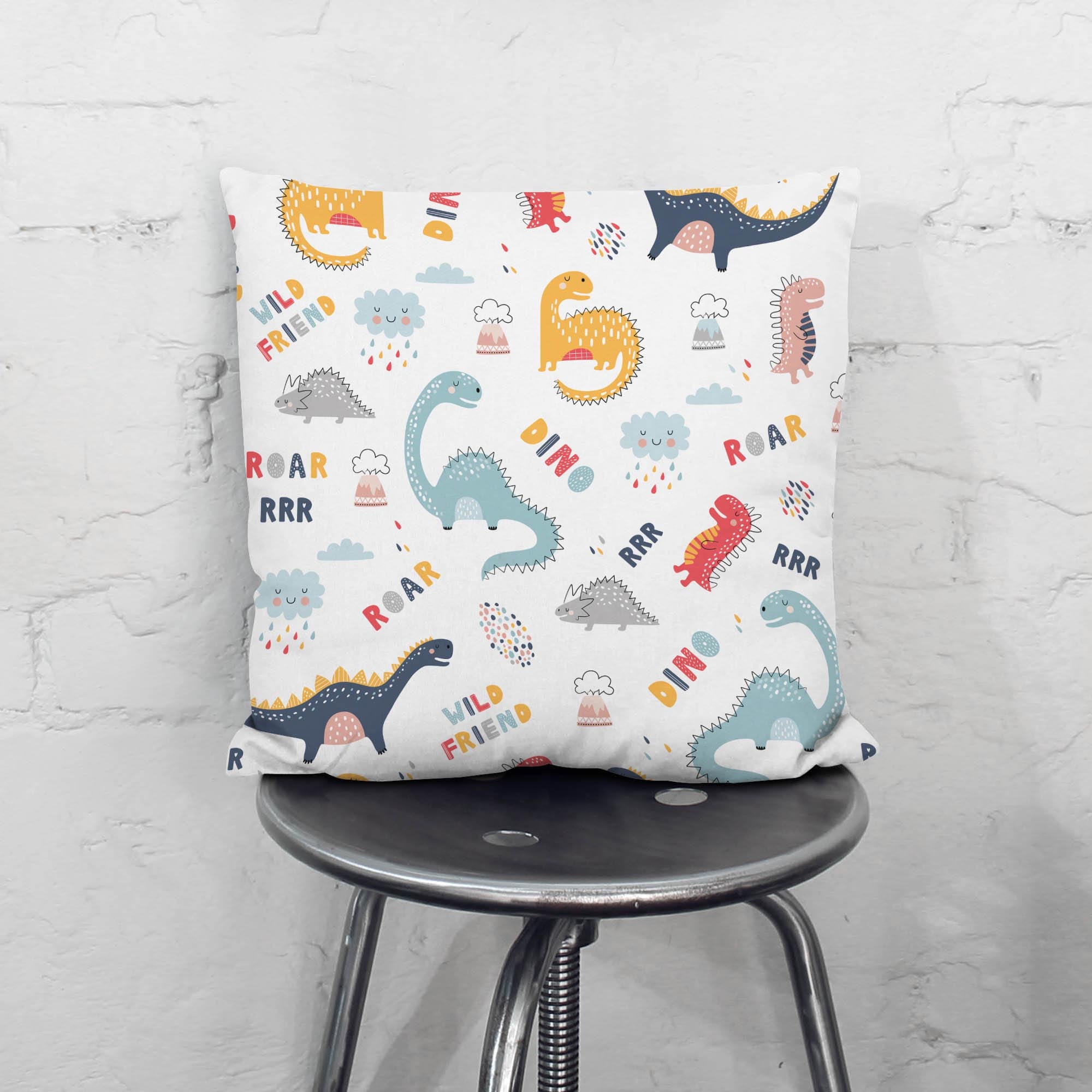 Funny Kids Dinosaurs Pillow-Velvet