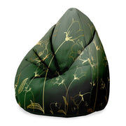 Pearshape Pouf Engraving Botanical Pattern-Velvet