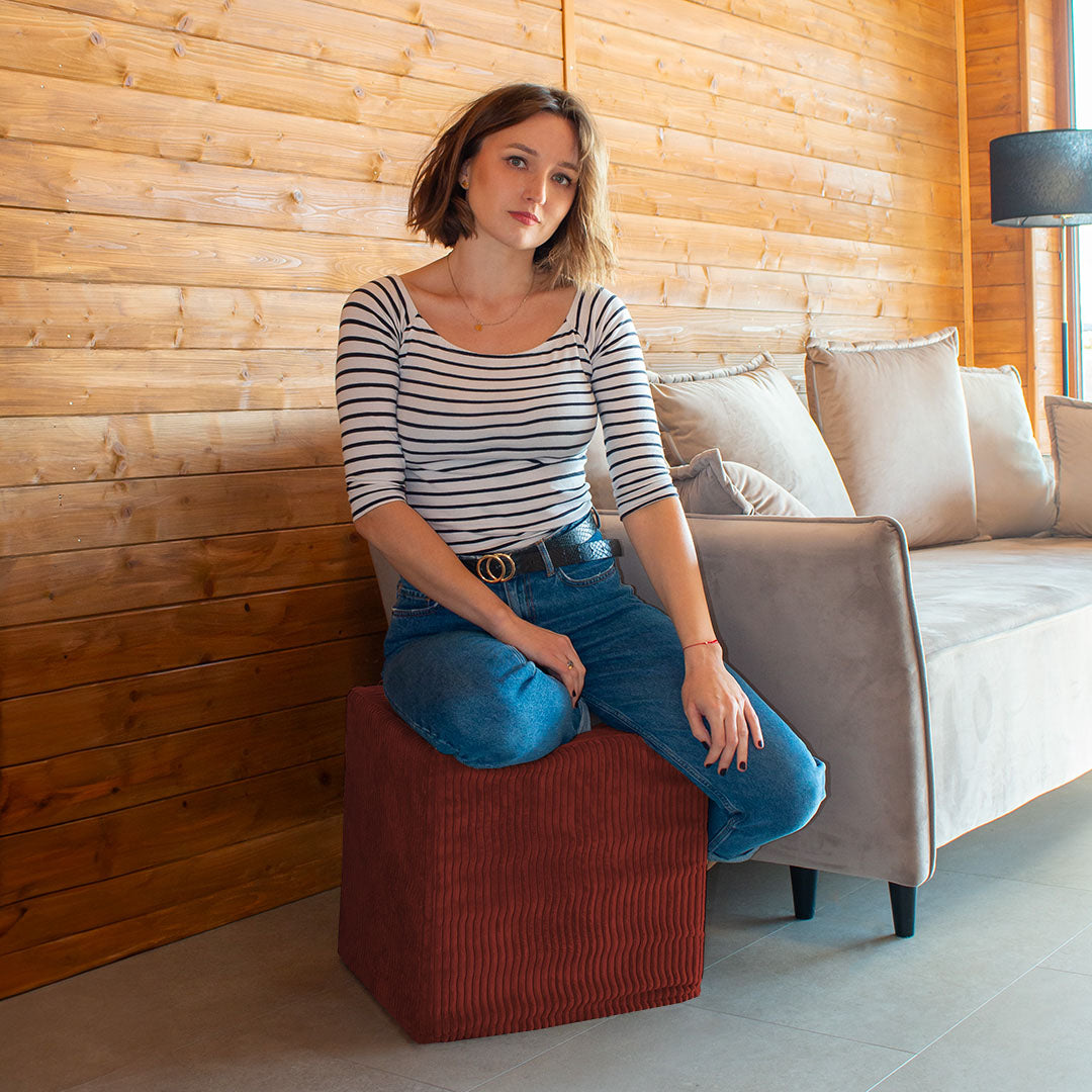 Qubik Fired Brick Pouf