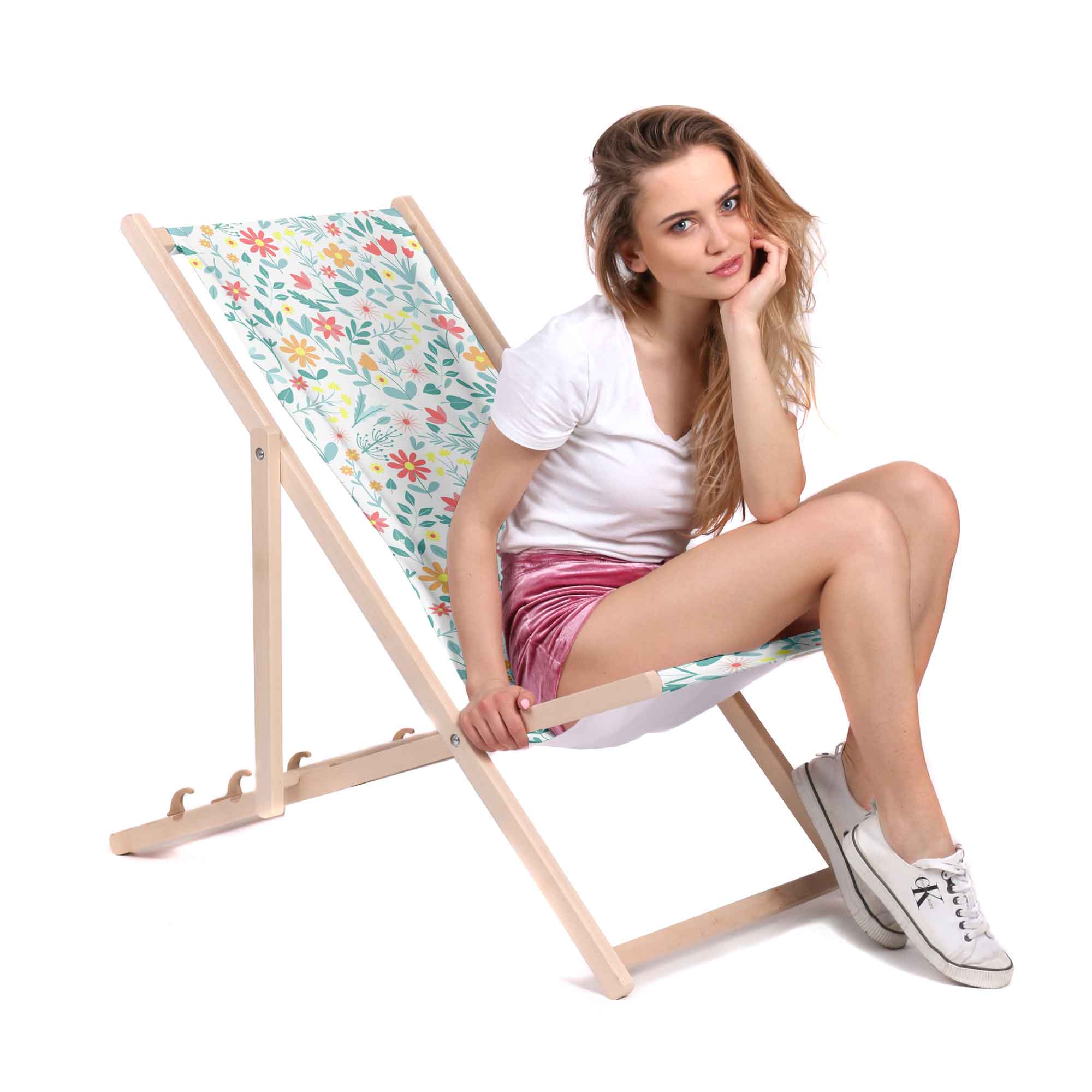 Wooden Deck Chair Floral Adventure-S
