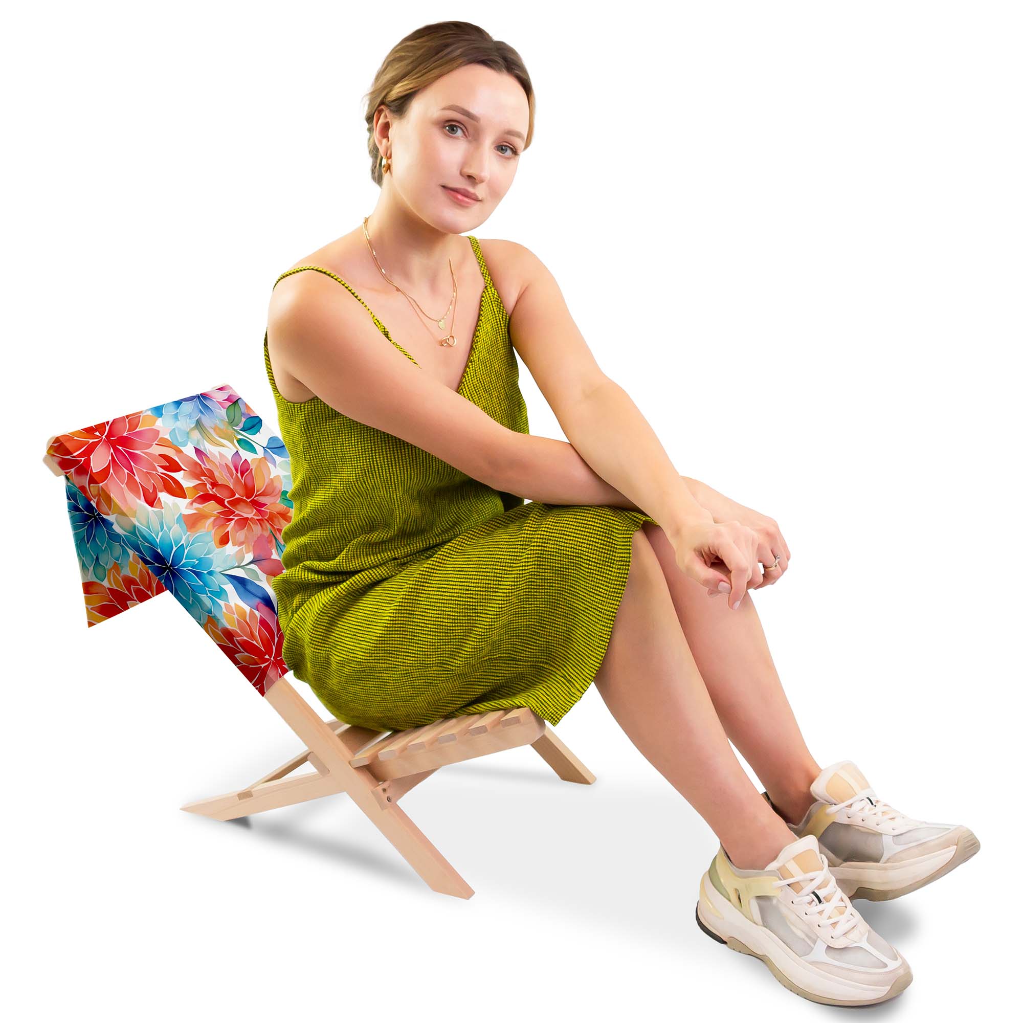 Folding Beach Chair Floral Background