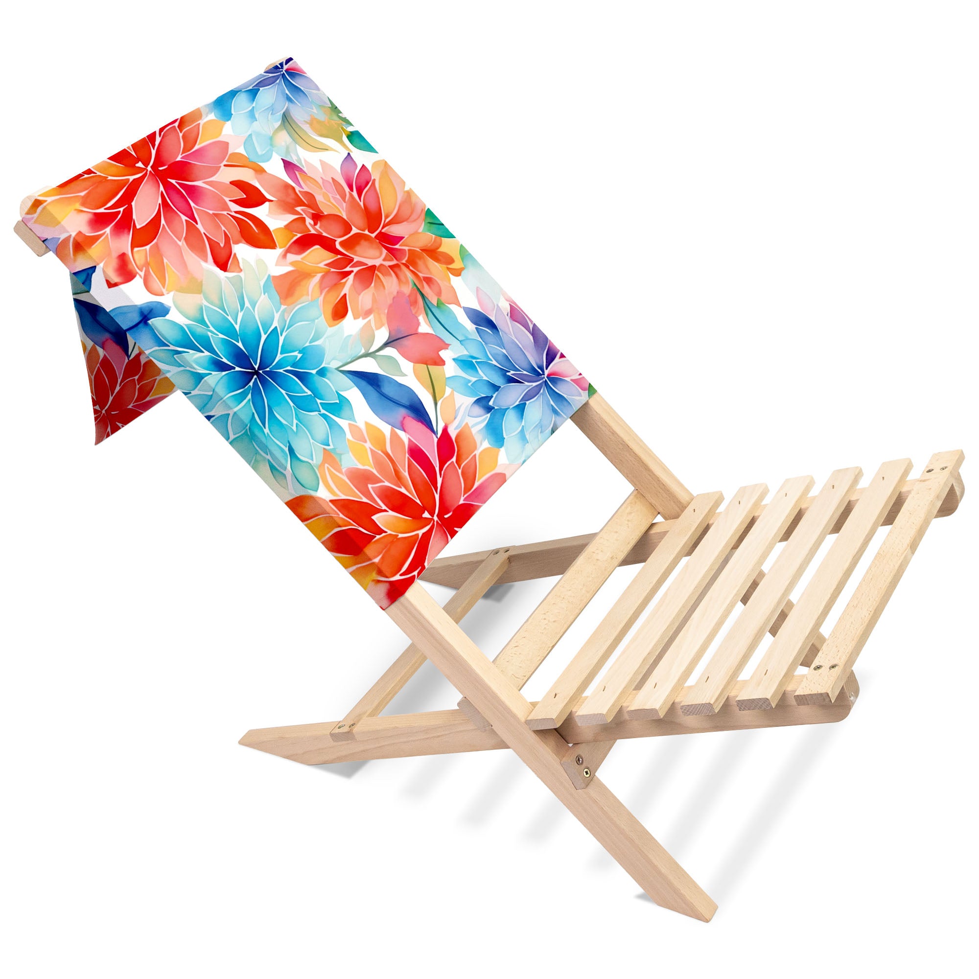 Folding Beach Chair Floral Background