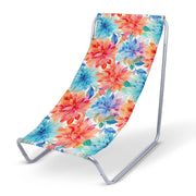 Metal Deck Chair Floral Background