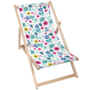 Wooden Deck Chair Floral Elegance-S