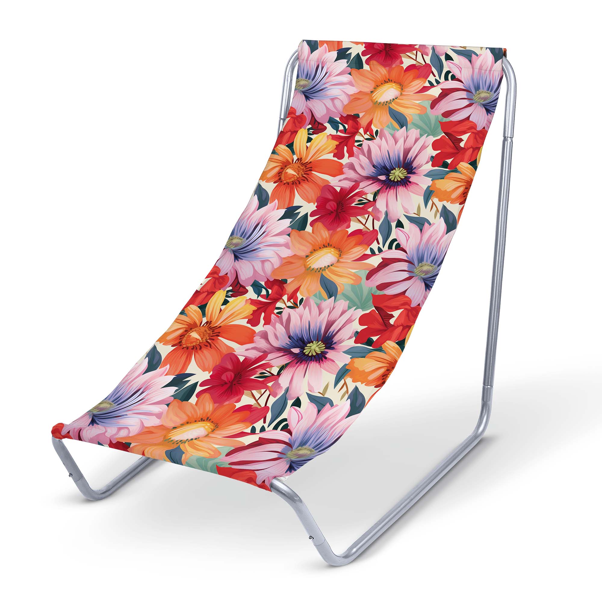 Metal Deck Chair Floral Pattern