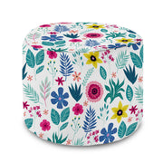 Kulatá taburetka podnožka Floral Elegance-Velvet