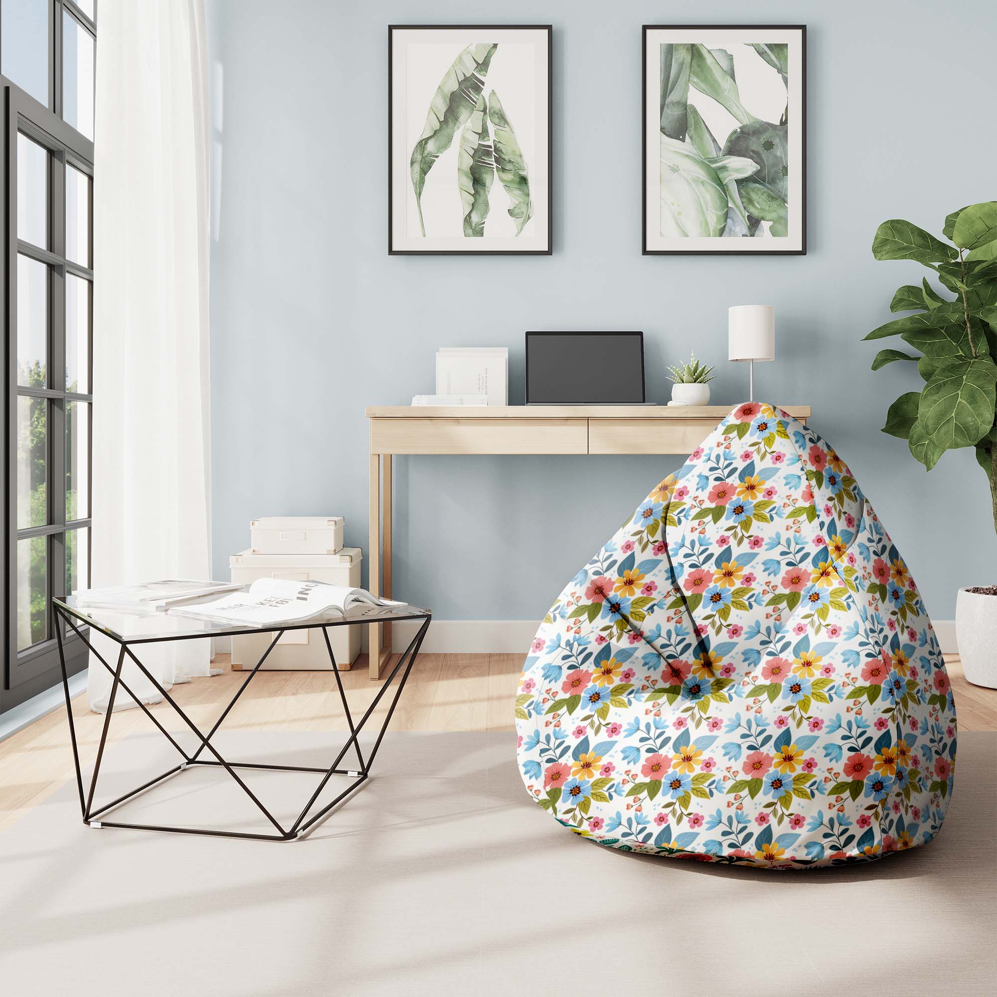 Puf Pearshape Floral Fantasy-M-Oxford
