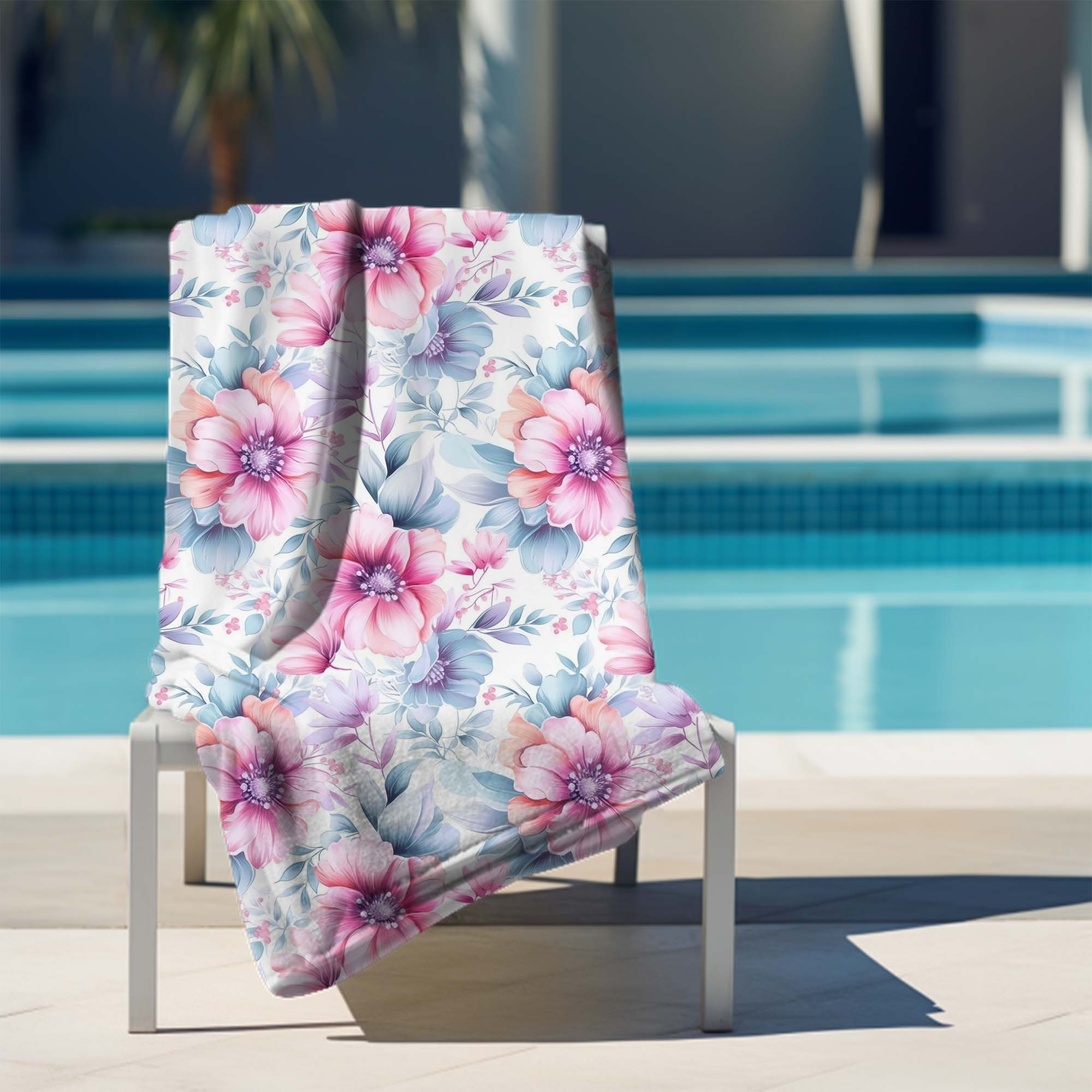 Pastel Flowers Towel-30x50 cm