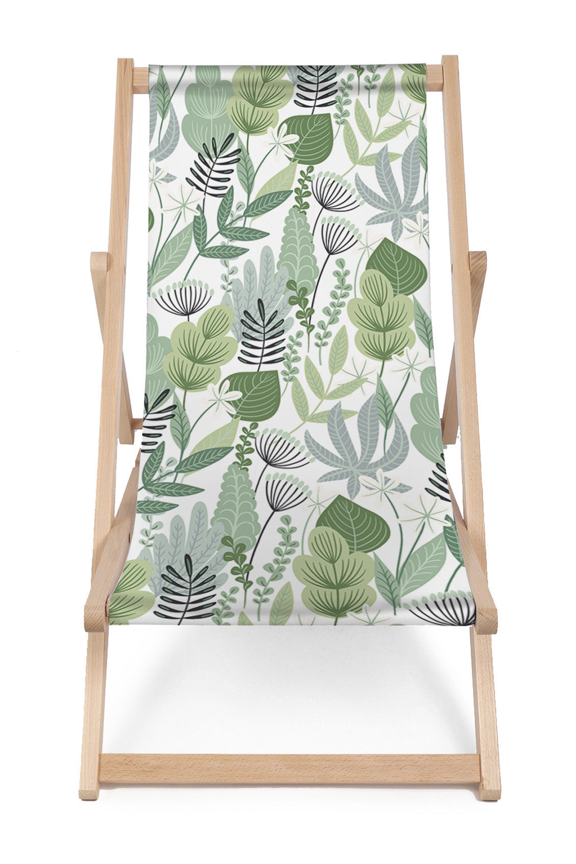 Wooden Deck Chair Flowers and Grass