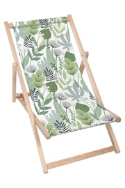 Wooden Deck Chair Flowers and Grass