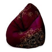 Puf Pearshape Gold Roses-M-Oxford