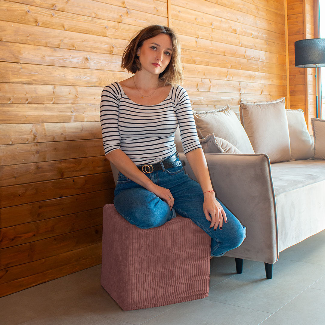 Sitzpouf Qubik Ingwergewürz-50x50 CM
