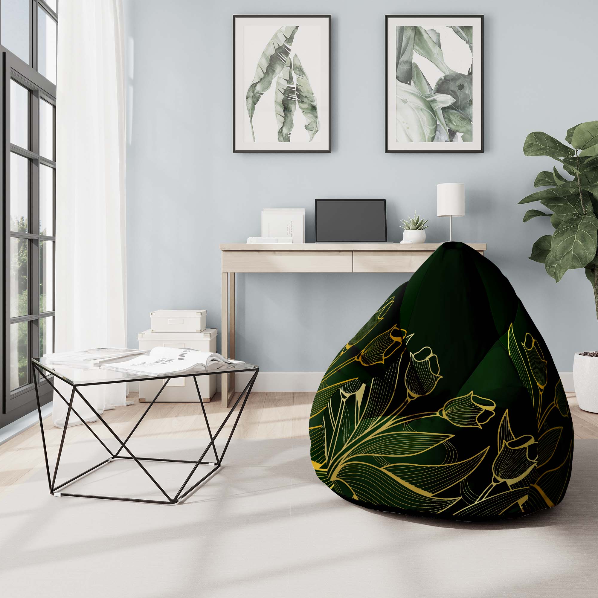 Pearshape Pouf Gold Dream-Velvet