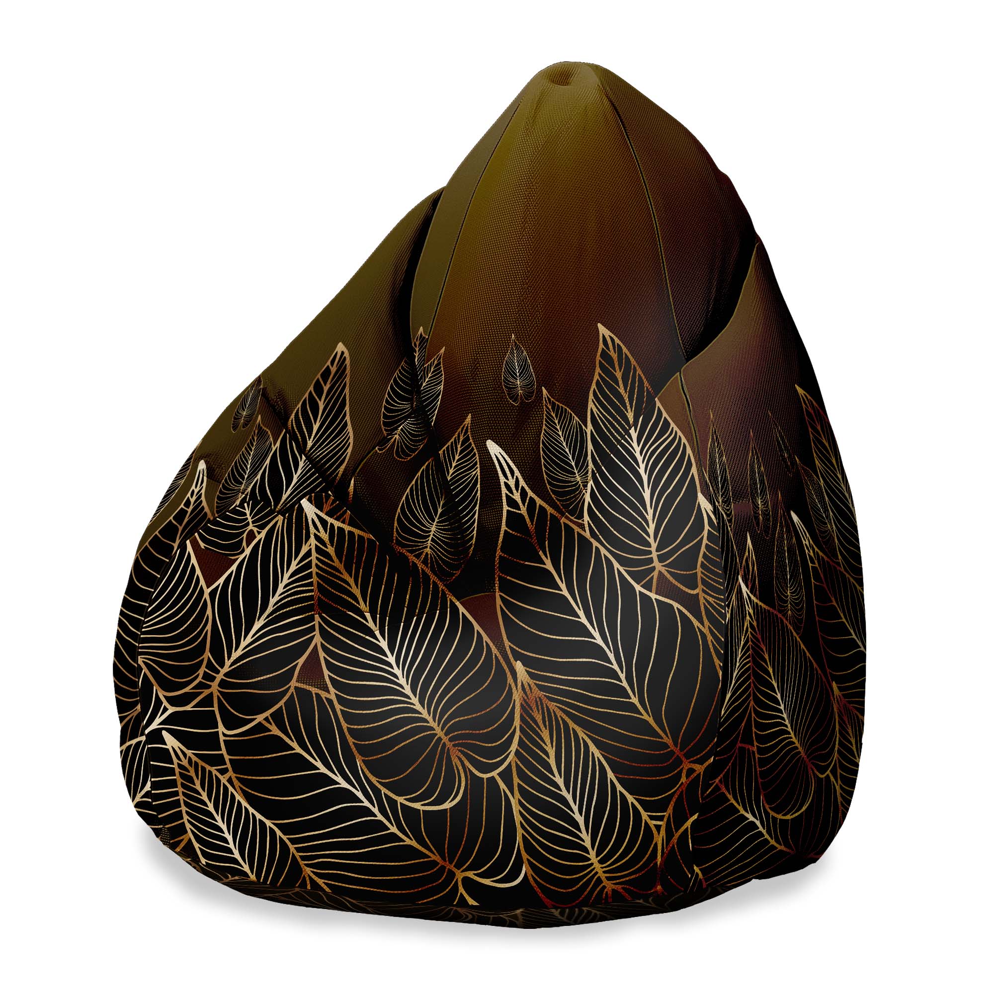 Pearshape Pouf Goldenlinear-Velvet
