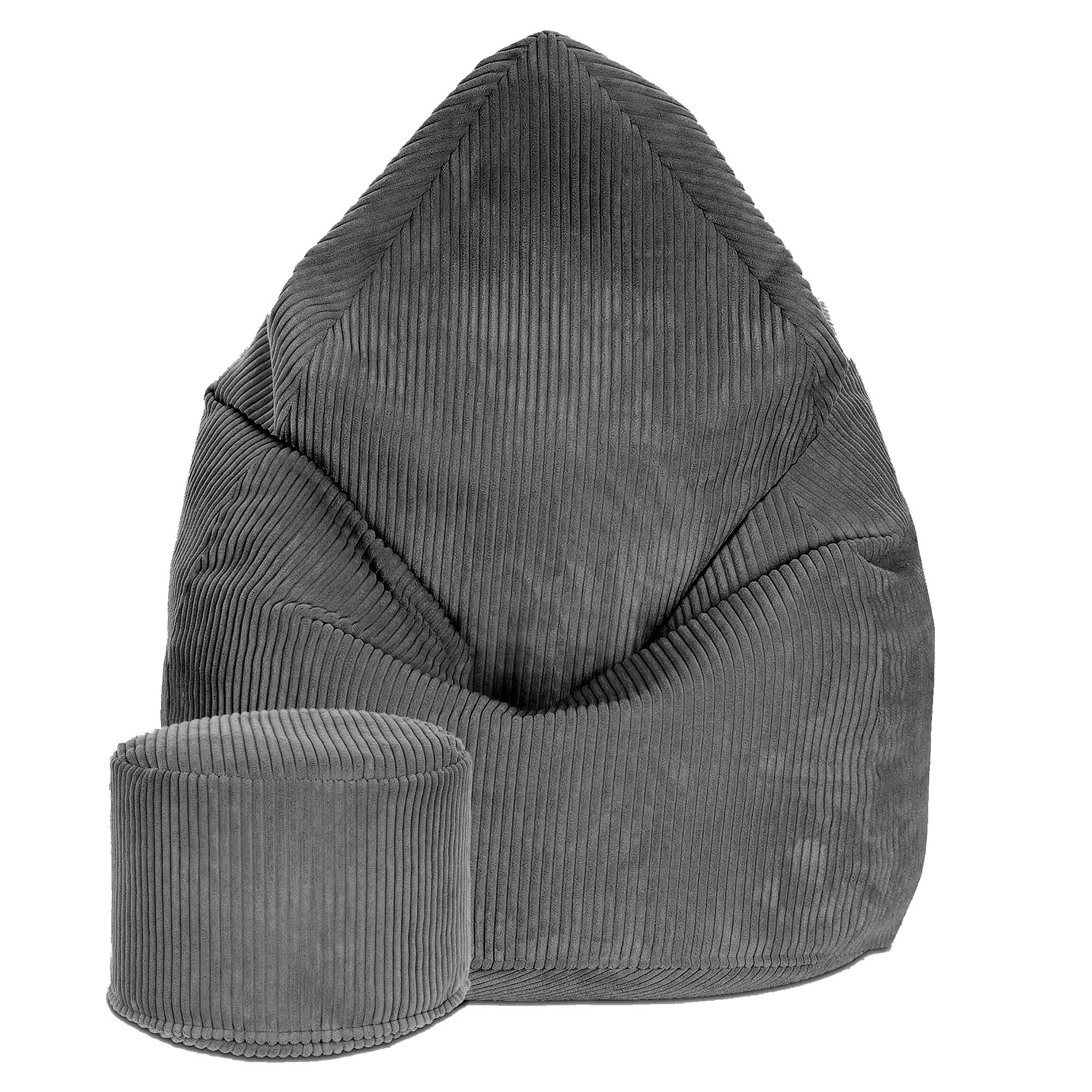 Round pouf footstool Lincoln Granite Gray-M