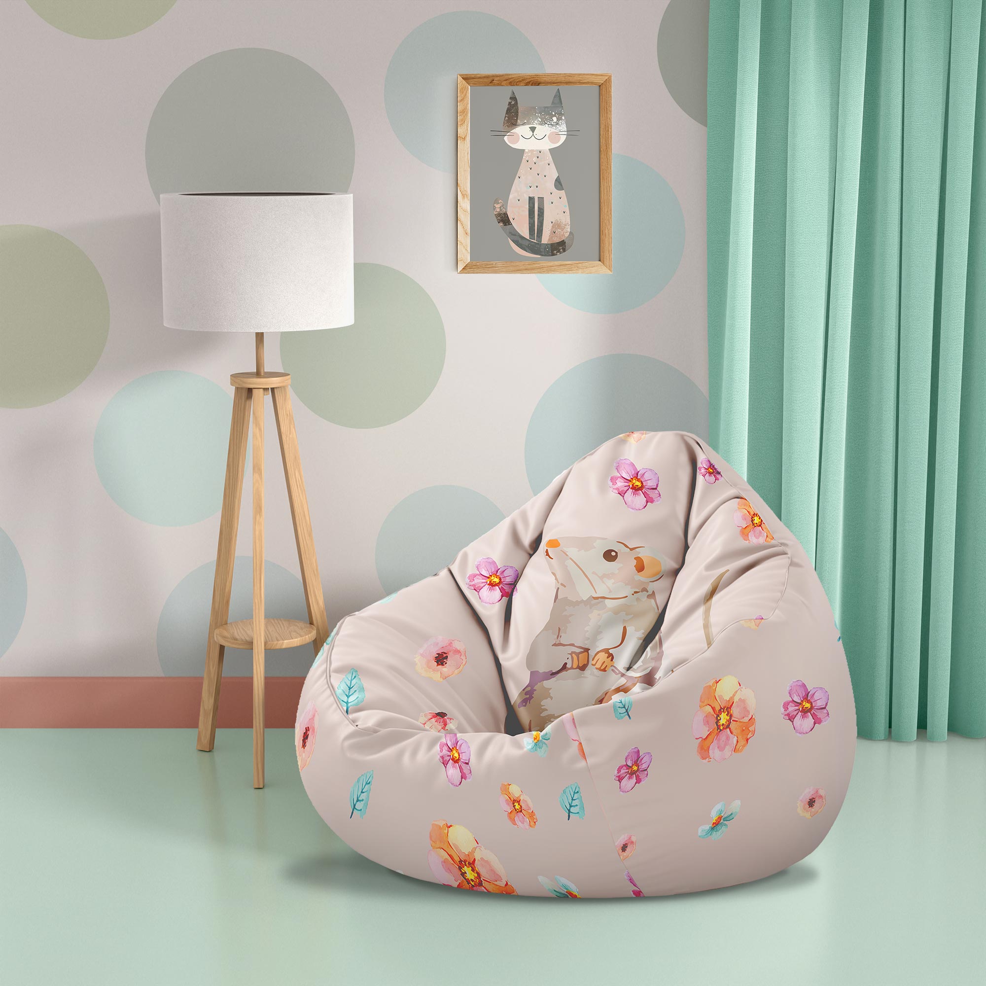 Puf Paradise Graue Maus