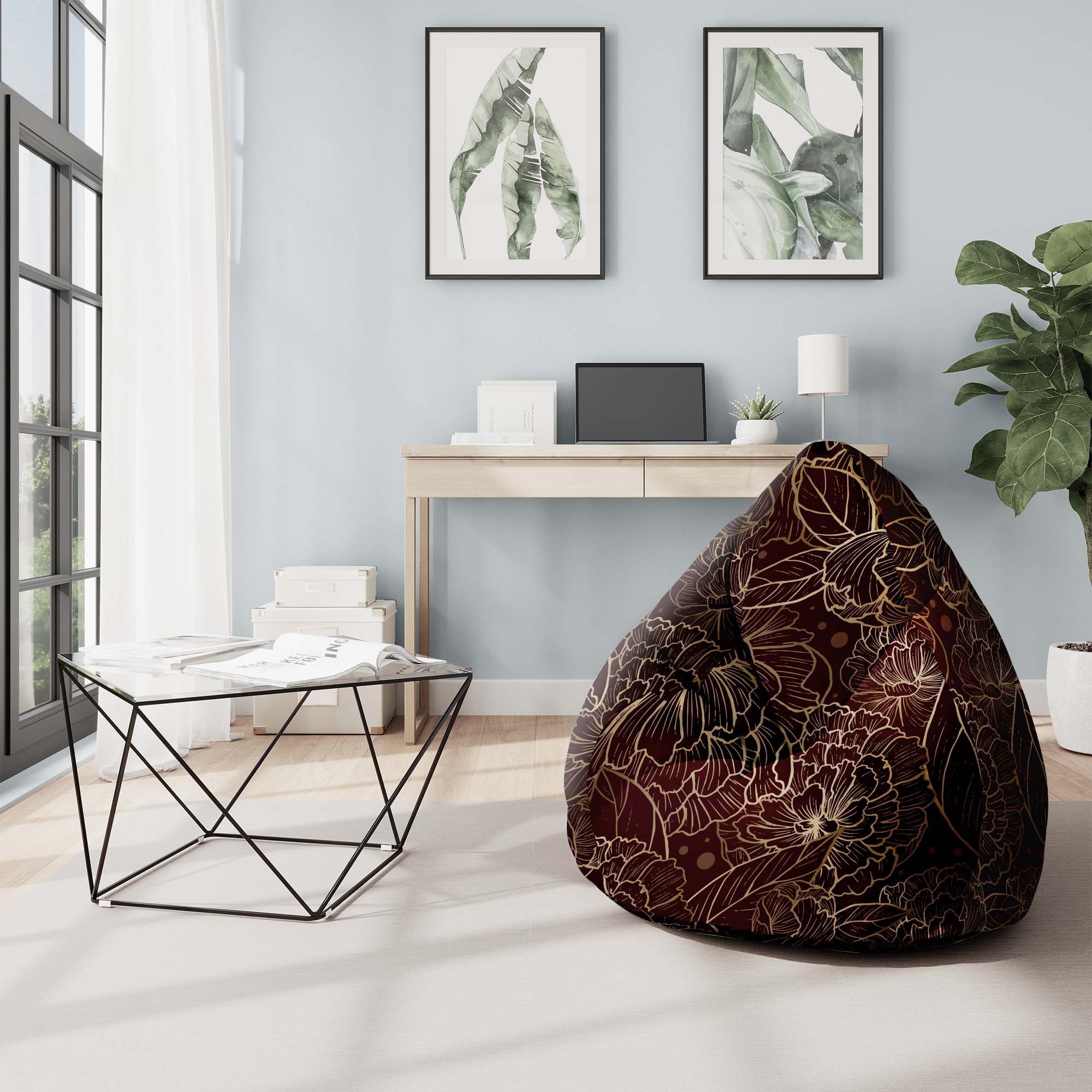 Puf Pearshape Deep Peonia-S-Oxford