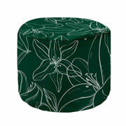 Runder Hocker Fußstütze Green Flowers