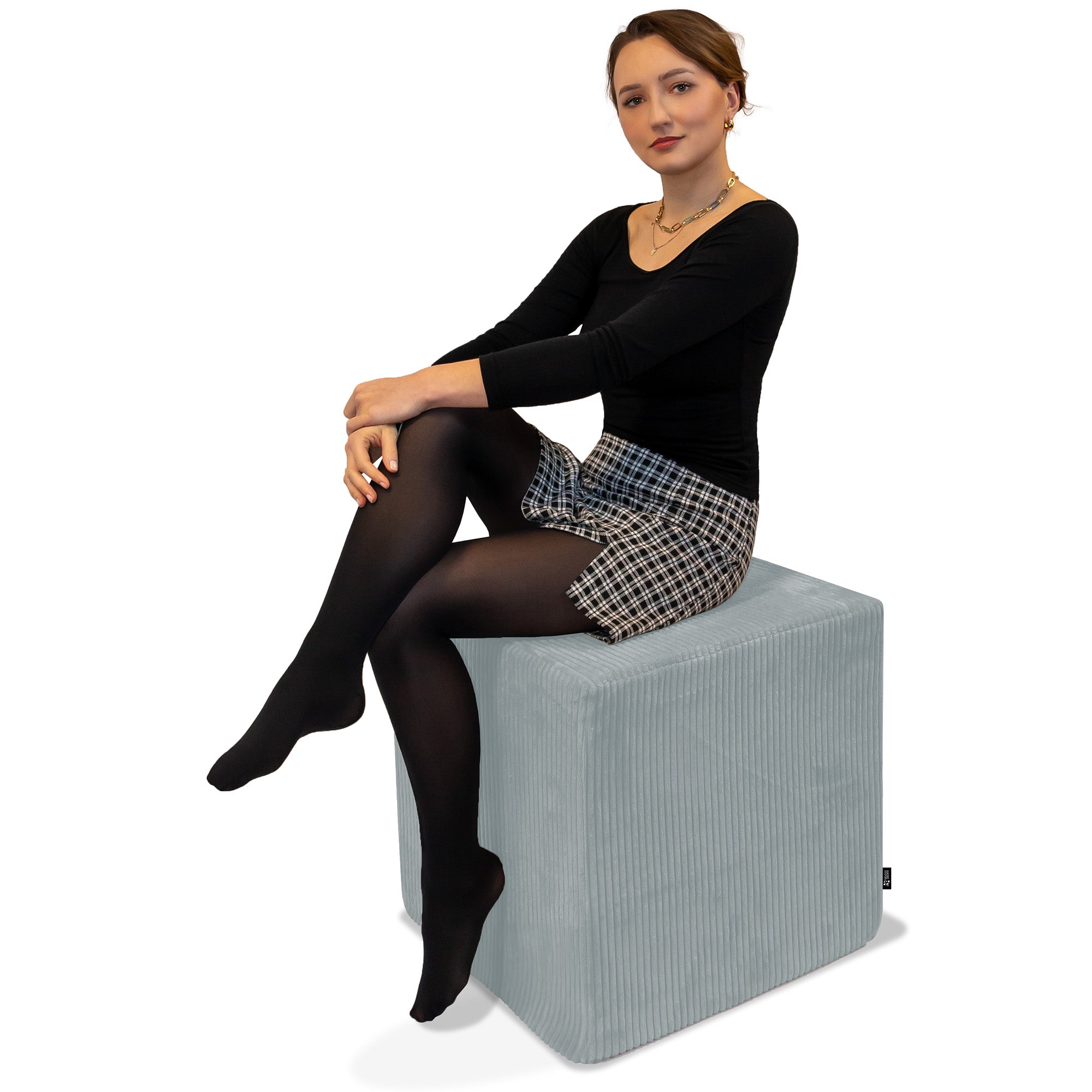 Qubik Green Lily Pouf-40x40 cm